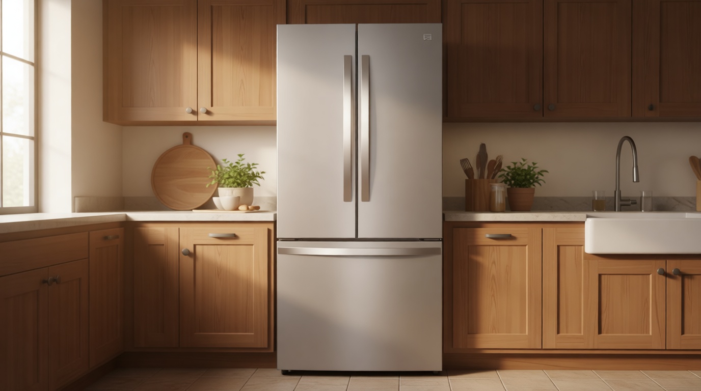 Kenmore 4675525 30' French Door Refrigerator with Freezer - Accela Chill, Ice Maker, Adjustable Glass Shelves, ENERGY STAR Certified, 17.5 cu. ft. Capacity - Fingerprint Resistant Stainless Steel