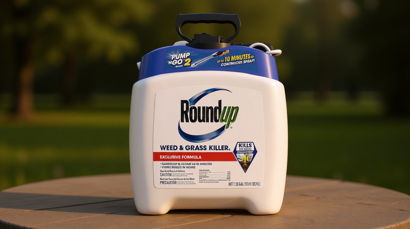 Roundup Weed and Grass Killer₄ with Pump 'N Go 2 Sprayer, Use in and Around Flower Beds, Trees & More, 1.33 gal.
