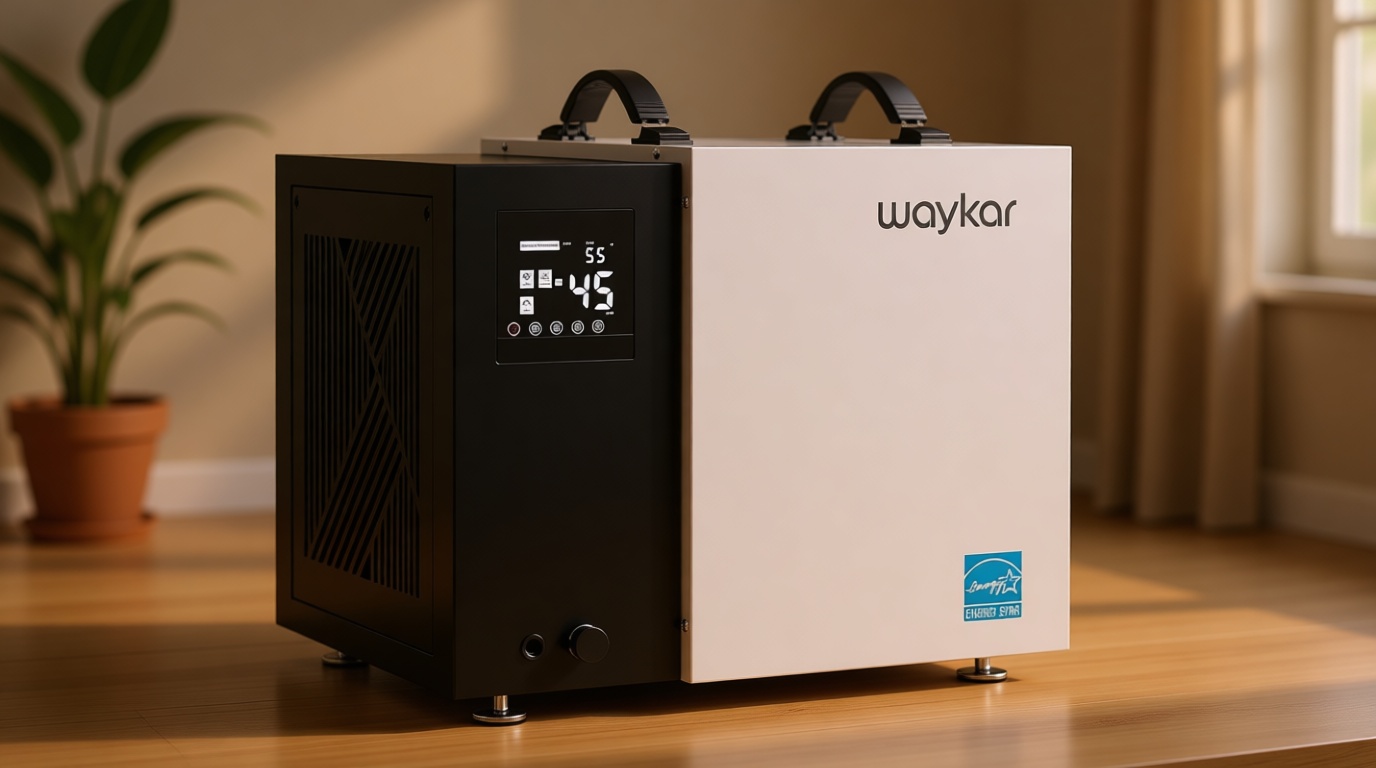 Waykar 70 Pint Energy Star Crawl Space Dehumidifier with Drain Hose, Commercial Dehumidifier for Basements and Home, for Spaces up to 5000 Square Feet, Smart Humidity Control - 5-Year Quality Coverage Recycled Claim Standard Blended ENERGY STAR