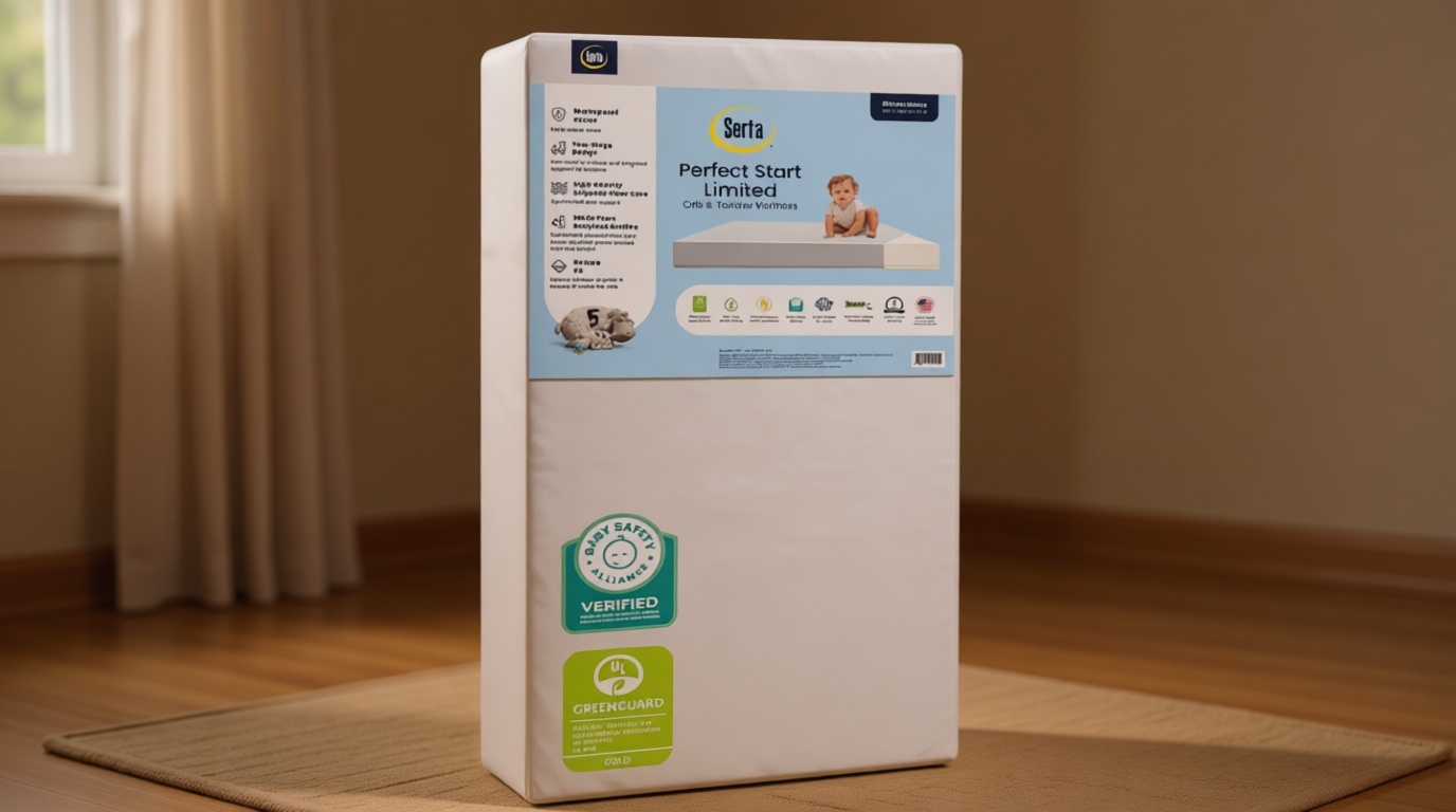 Serta Perfect Start Limited Dual Sided Baby Crib Mattress and Toddler Mattress, Breathable Fiber Core, GREENGUARD Gold Certified, Waterproof, 7 Year Warranty, Made in USA