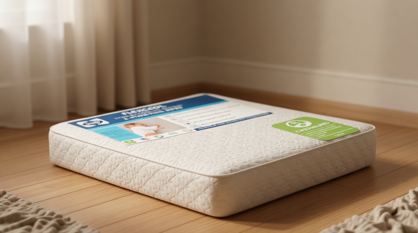 Sealy Baby Flex Cool 2 Stage Breathable Crib Mattress with Toddler Bed Fit, Waterproof & Airy Cotton Cover, 204 Premium Coils, GREENGUARD Gold Certified, Safety & Quality Tested, Made in USA, 52x28"