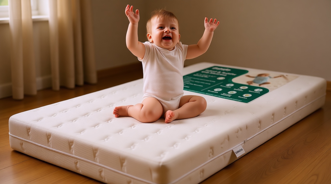 Babelio Breathable Crib Mattress, Dual-Sided, Memory Foam, Waterproof, Removable and Machine-Washable Cover, for Toddler and Baby 52" x 27.5" OEKO-TEX STANDARD 100