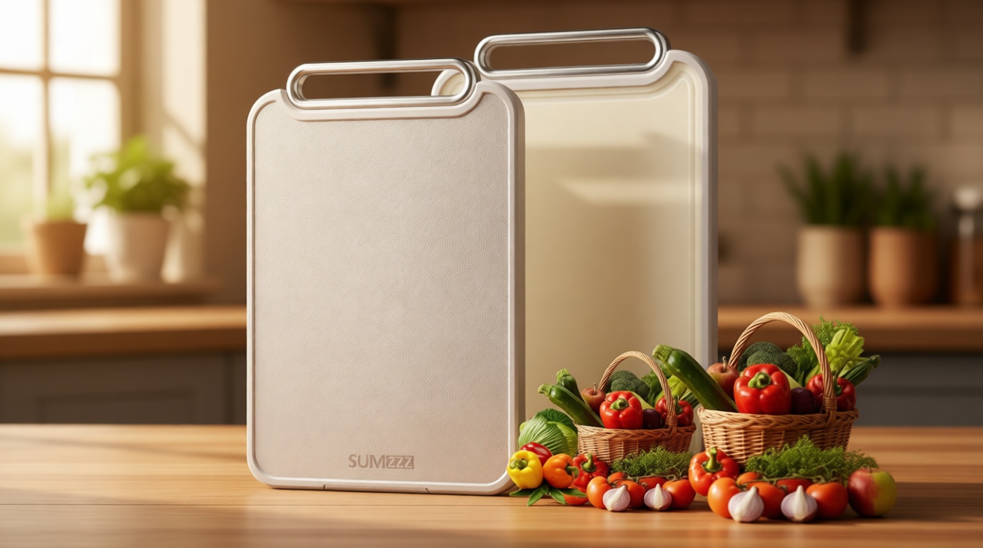 Sumzzz Stainless Steel Cutting Board for Kitchen, 2-in-1 Double-Sided Chopping Board, Dishwasher Safe, Food Grade Stainless Steel/PP, Easy to Clean, Large Size, Non-Slip, 16”×11” Global Recycled Standard