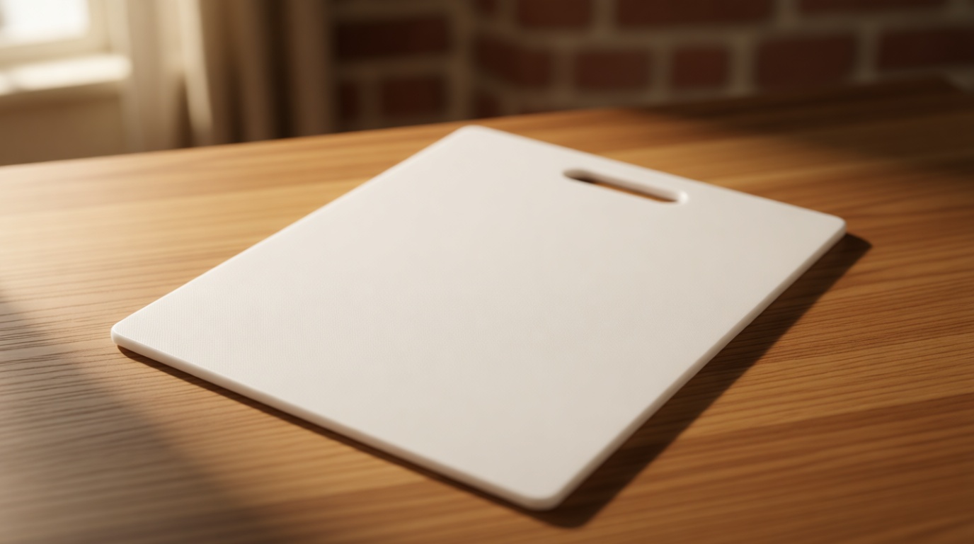 Farberware Large Cutting Board, Dishwasher- Safe Plastic Chopping Board for Kitchen with Easy Grip Handle, 11-inch by 14-inch, White