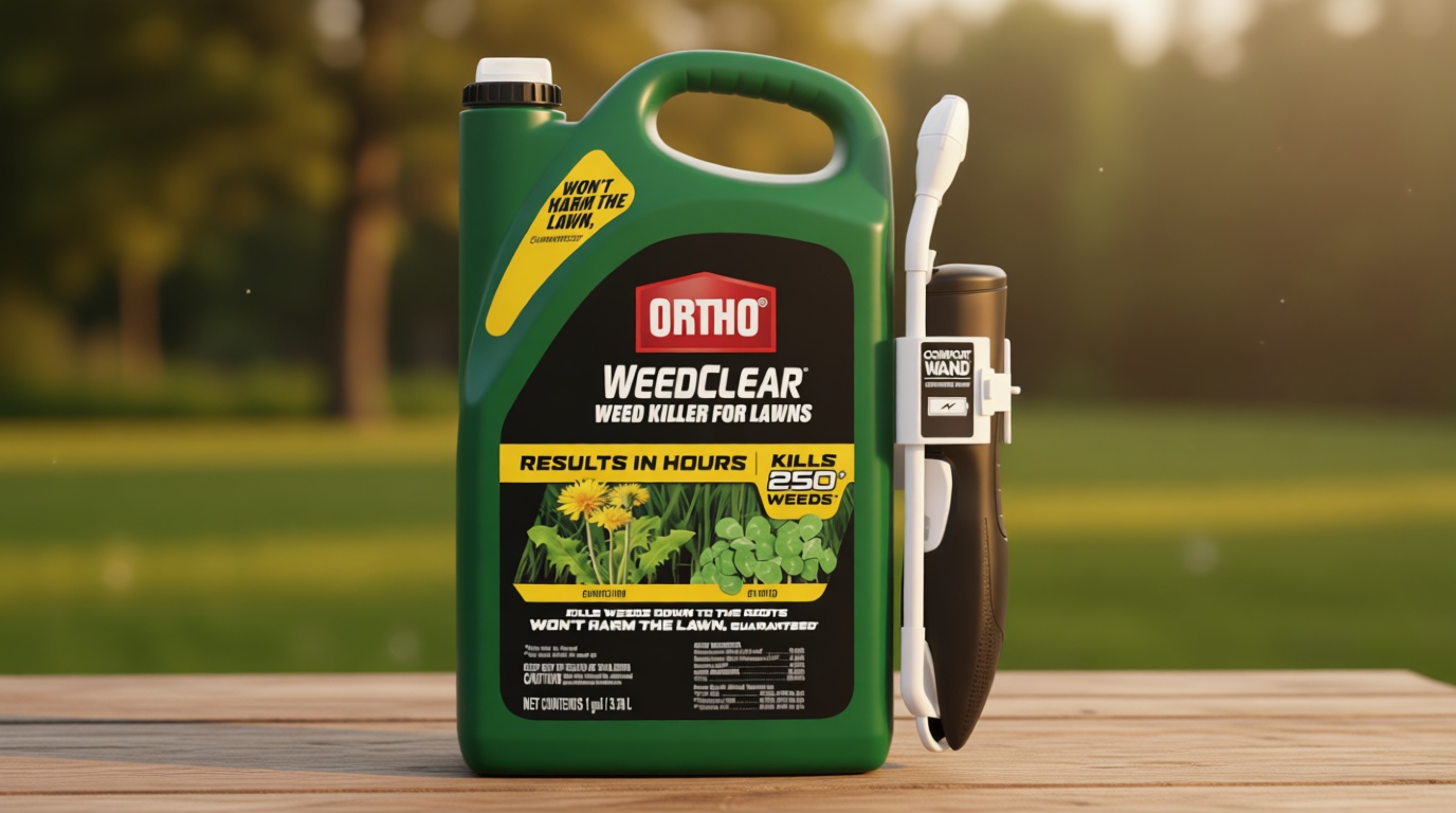 Ortho WeedClear Weed Killer for Lawns with Comfort Wand - Ready-To-Use, Weed Killer Herbicide, Won't Harm Grass (When Used as Directed), Kills Dandelion & Clover, 1 gal.