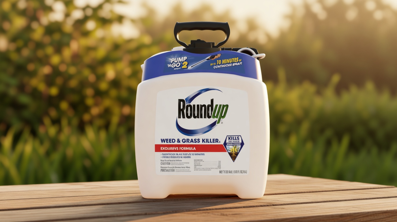 Roundup Weed and Grass Killer₄ with Pump 'N Go 2 Sprayer, Use in and Around Flower Beds, Trees & More, 1.33 gal.