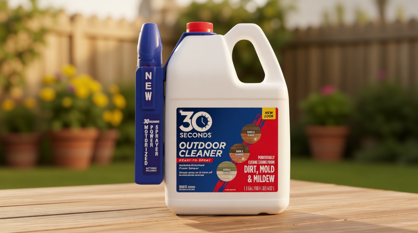 30 SECONDS Mold and Mildew Stain Remover | Ready to Use | Battery Powered Spray Wand | 1.3 Gallon