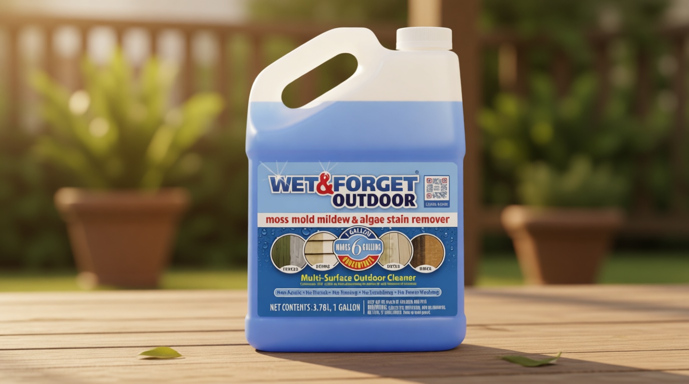 Wet & Forget Moss, Mold, Mildew, & Algae Stain Remover Multi-Surface Outdoor Cleaner Concentrate, Original, 128 Fluid Ounces