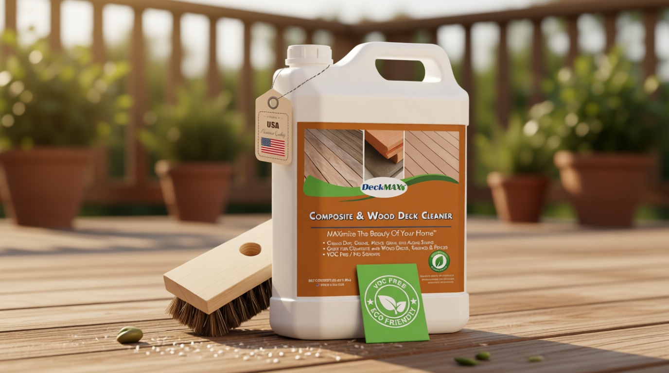 DeckMax Premium Deck Cleaner Kit | Deck Cleaner and Mildew Remover | Cleans up to 1,500 Sq. Ft. | Safe for Trex, Timbertech & Wood Decking | Powerful & Eco-Friendly Deck's Cleaning Solution [Amazon-developed Certification] Compact by Design