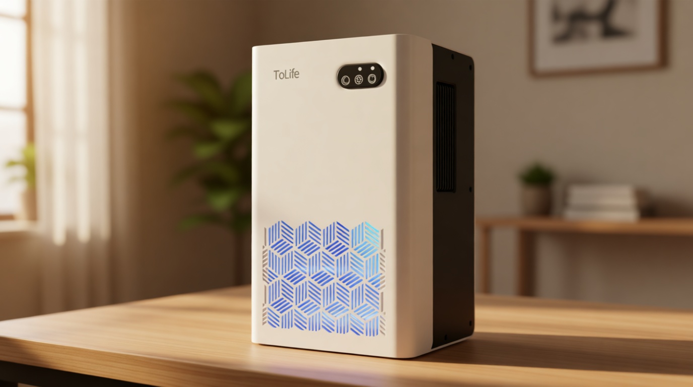 ToLife Dehumidifier for Home, 1000 sq.ft Dehumidifiers for Basement Bedroom Bathroom with 95 OZ Water Tank, Auto Shut Off 7 Colors LED Light, White Black Global Recycled Standard