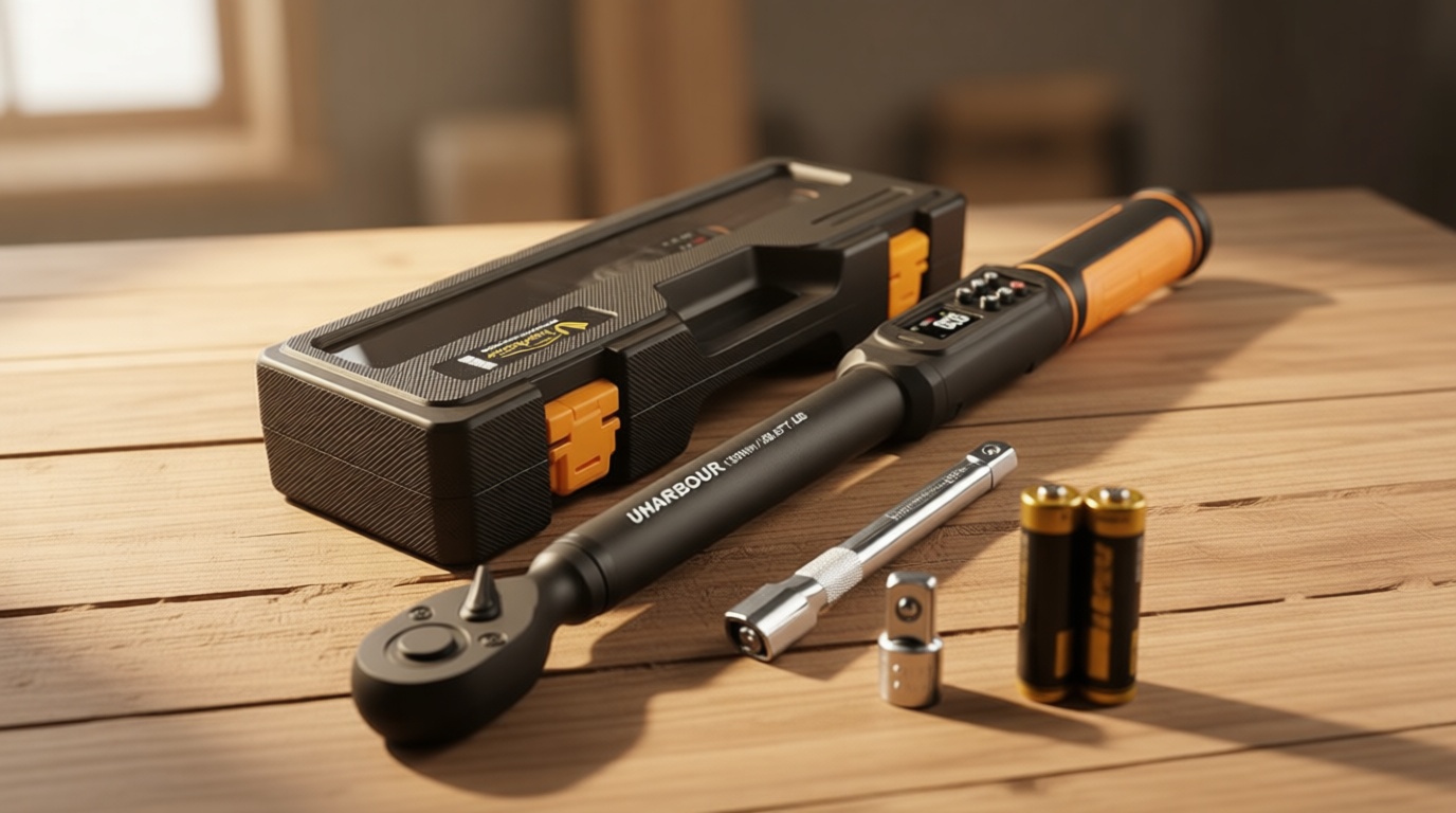 Digital Torque Wrench 3/8 Drive, 1.5-99.5 ft-lbs./6.8-135Nm Range, Electric Torque Wrench with Dual Direction Ratchet, ±1% Accuracy with Vibration, Buzzer and LED Alert