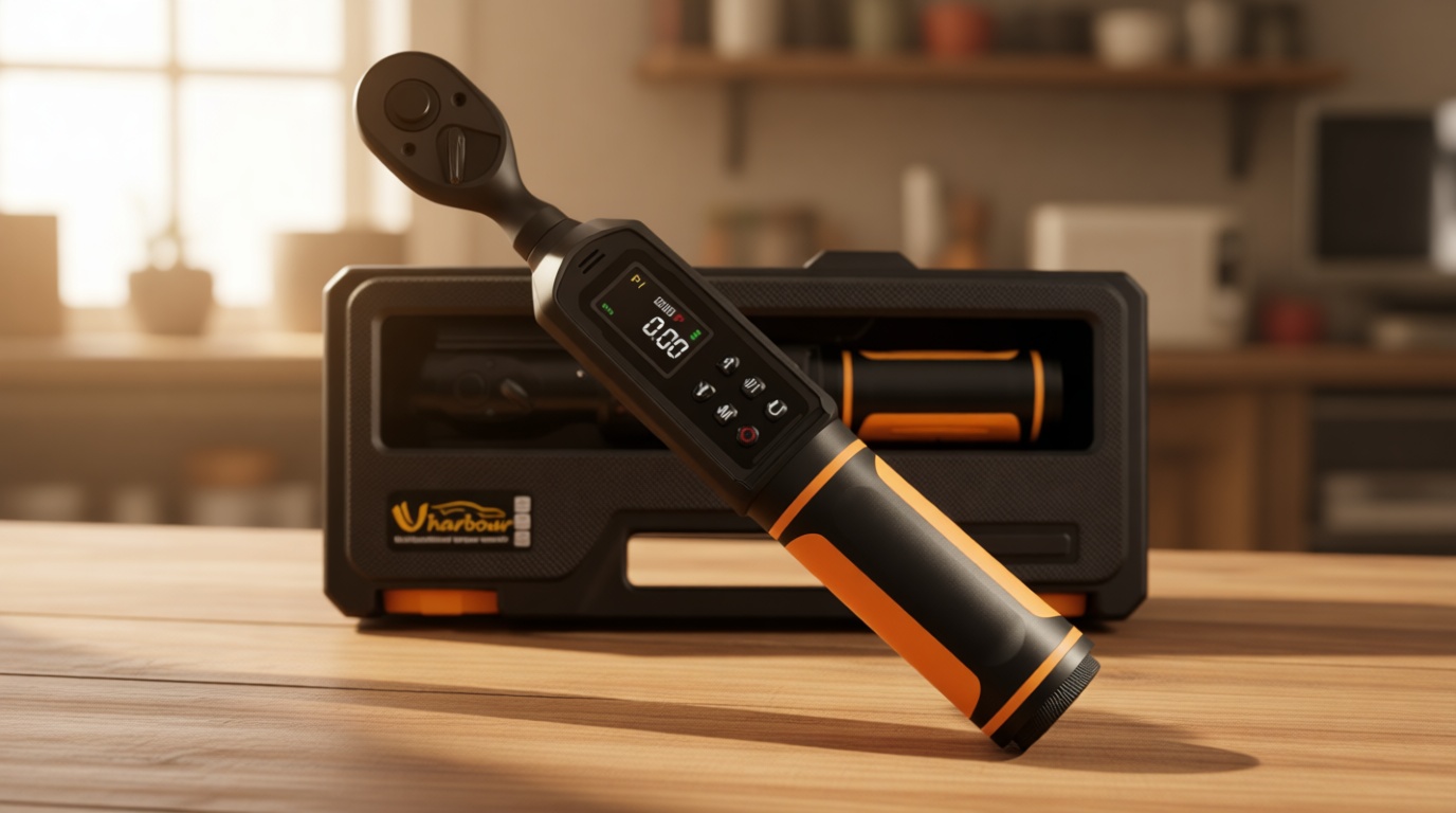 Digital Torque Wrench 3/8" Drive, 0.66-44.29Ft.lbs/0.9-60Nm Range, Electric Torque Wrench with Dual Direction Ratchet, ±1% Accuracy with Vibration, Buzzer and LED Alert