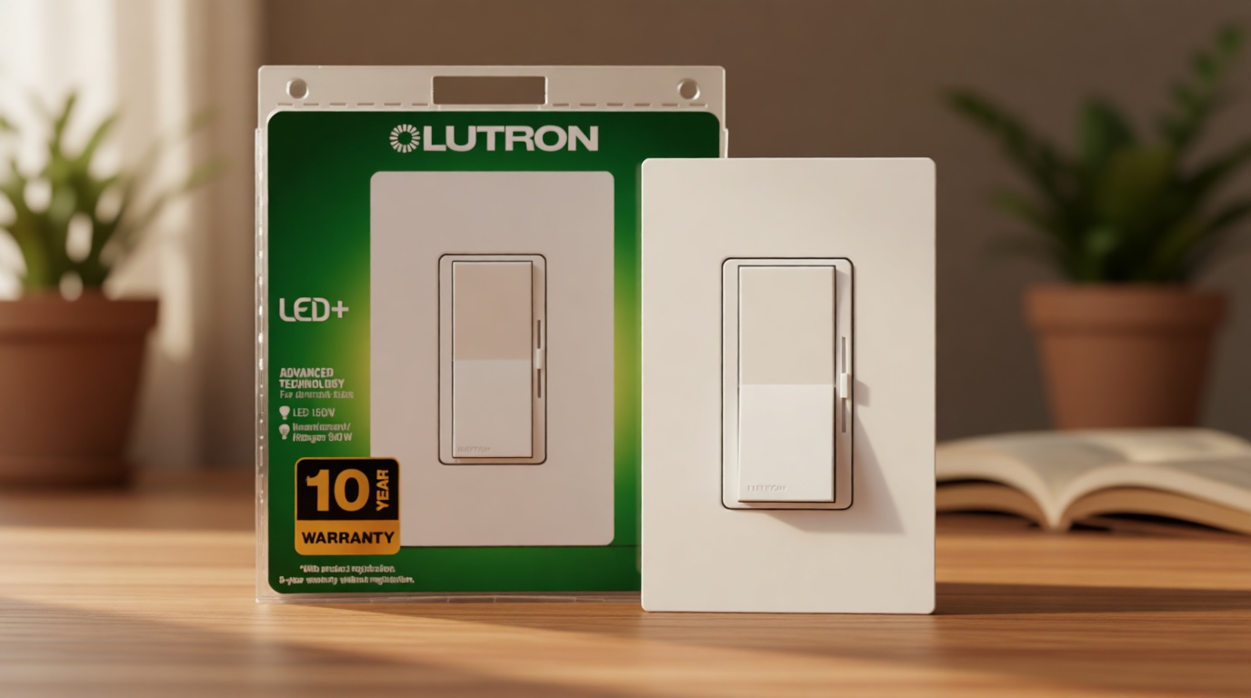 Lutron Diva LED+ Dimmer Light Switch for Dimmable LED, Halogen, and Incandescent Bulbs with Wallplate, 150 Watt, Single-Pole or 3-Way, DVWCL-153PH-WH, White