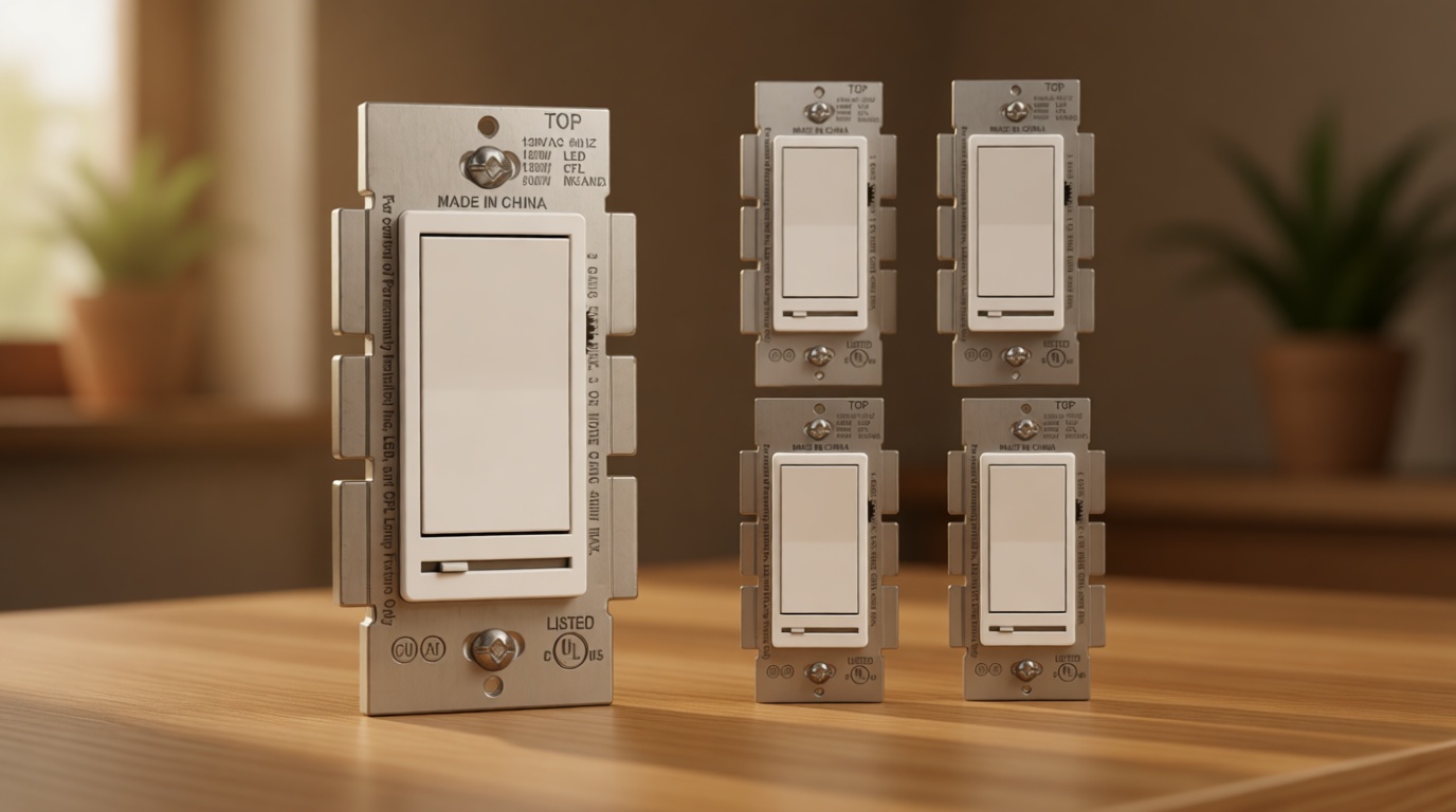 BESTTEN 5 Pack Dimmer Light Switch, Single Pole or 3-Way, Compatible with Dimmable LED, CFL, Incandescent and Halogen Bulb, LED Slide Dimmer Switch, Neutral Wire Not Required, 120VAC, UL Listed, White