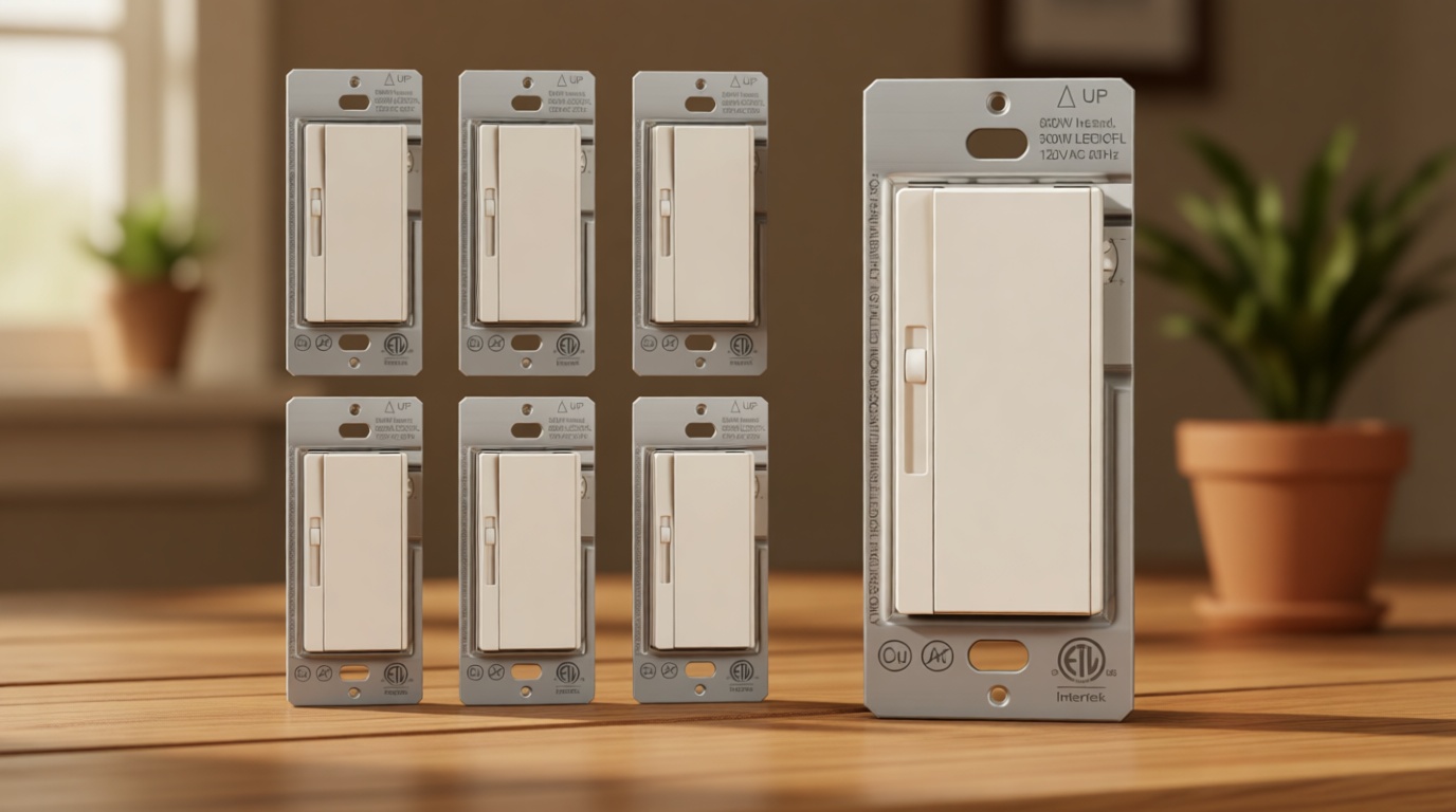 BESTTEN 6 Pack Super Slim Slide Dimmer Light Switch, Single Pole or 3 Way Dimmer Switches, Compatible with LED Dimmable Lamp, CFL, Incandescent, Halogen Bulb, ETL Listed, White