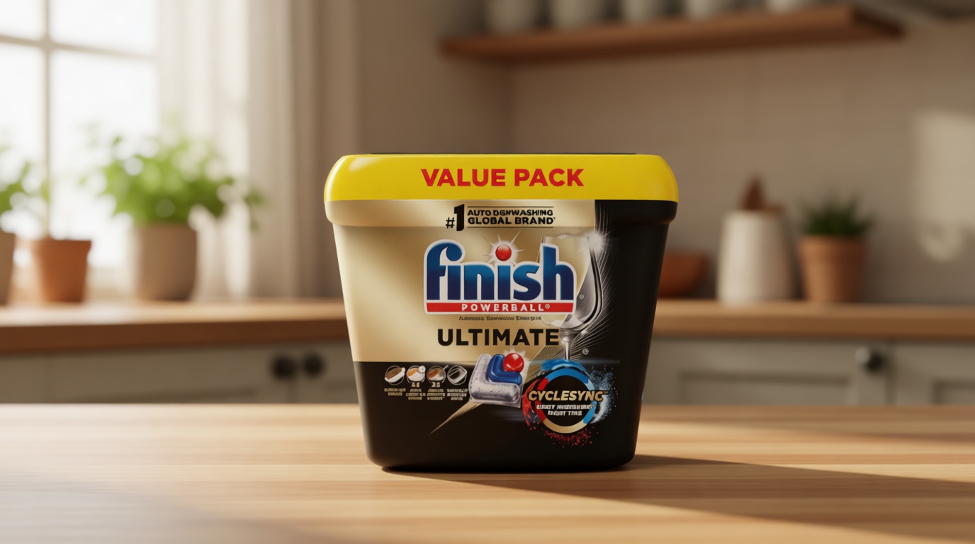 Finish Ultimate Dishwasher Pods, No Pre-Rinse Dishwasher Detergent Soap Removes Burnt-On Stain, with CycleSync Technology, Degreasing & Scrubbing Power, 76 Count