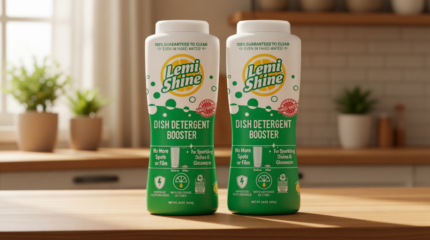 Lemi Shine Natural Dish Detergent Booster - Hard Water Stain Remover - Multi-Use Citric Acid Cleaner - 24 oz (2 Pack) U.S. EPA Safer Choice