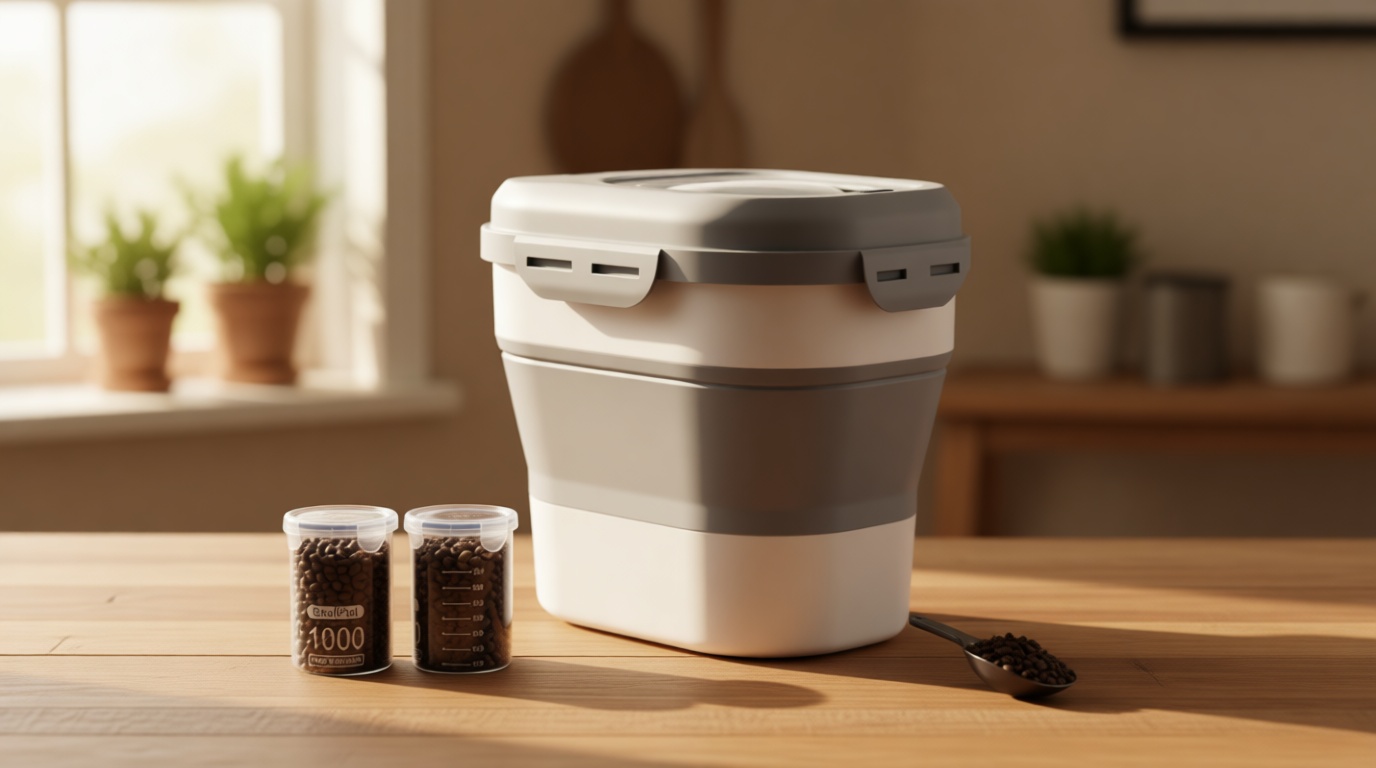 30-35 Lbs Dog Food Storage Container Collapsible Dog Food Container with Airtight Lids, Wheels, Scoop and 2pcs Food Storage Containers, Large Pet food storage for Dog, Cat