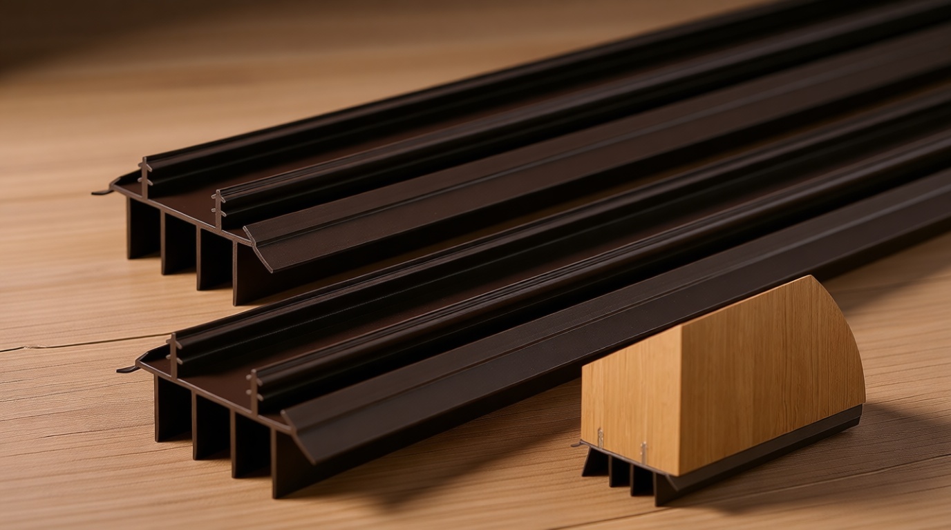 [2 Pack] 36 Inch Exterior Door Sweep with Vinyl Fins – Under Door Weather Stripping Seal for Exterior Doors with Kerf Track | Bottom Door Seal Strip | Draft Stopper & Rodent Proof (Brown)