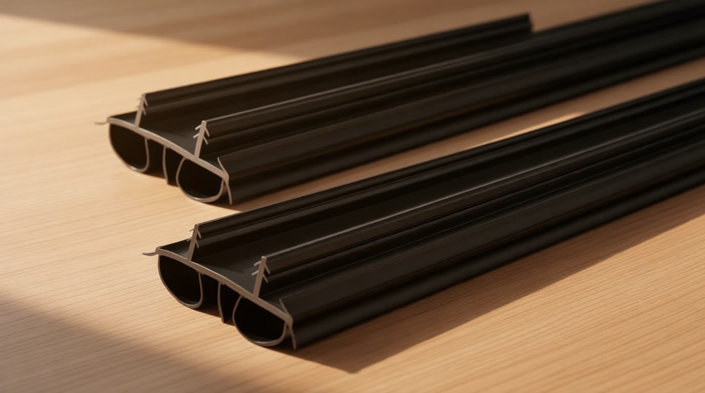 Exterior Door Sweep [2 Pack] – 36 Inch Kerf Weather Stripping with Dual Air Tube Seal & Vinyl Fins | Under Door Bottom Seal Strip for Exterior Doors with Kerf Track | Quiet & Tight Fit