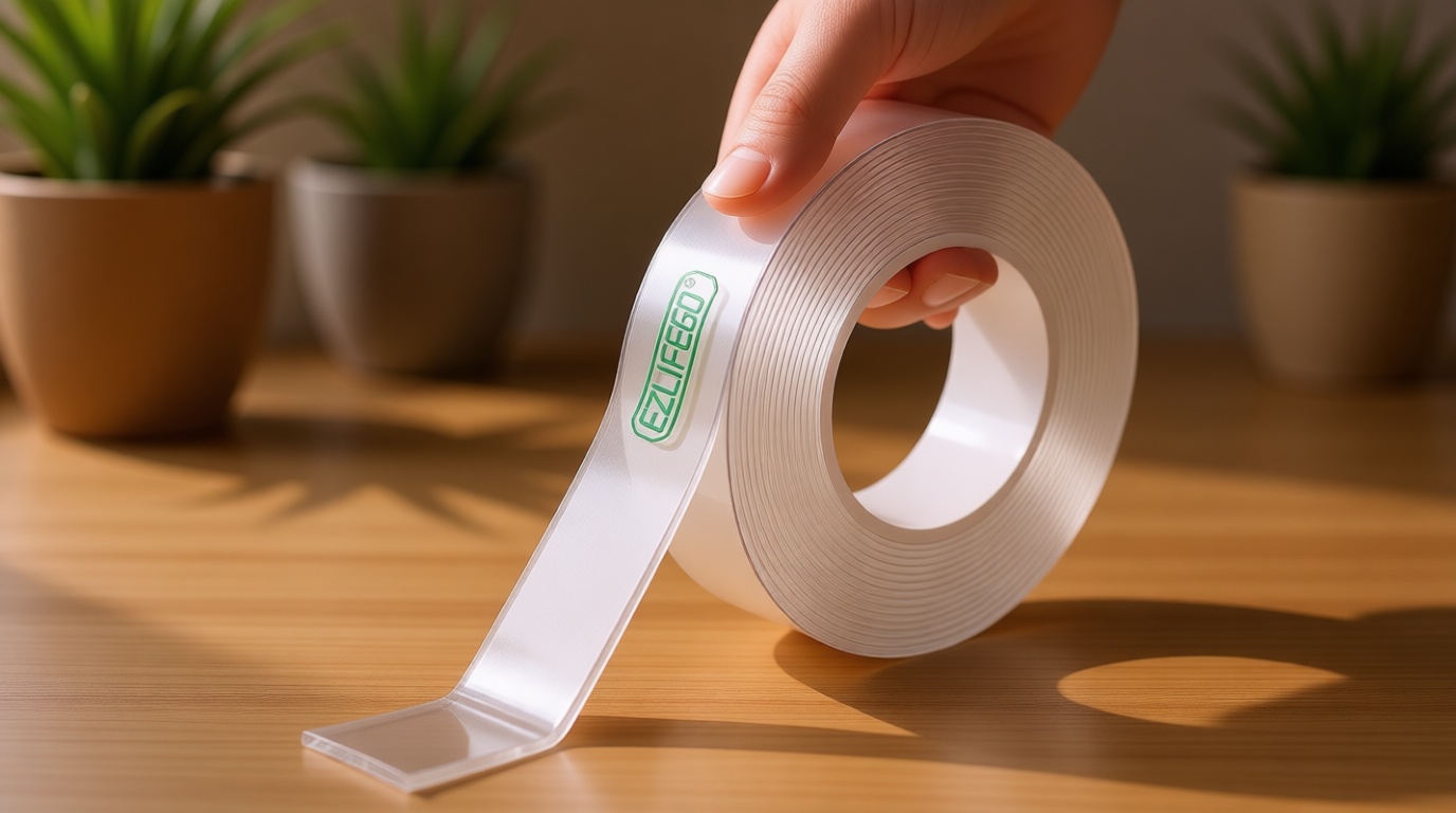 EZlifego Double Sided Tape Heavy Duty, Nano Double Sided Adhesive Tape, Clear Mounting Tape Picture Hanging Adhesive Strips (9.85FT)