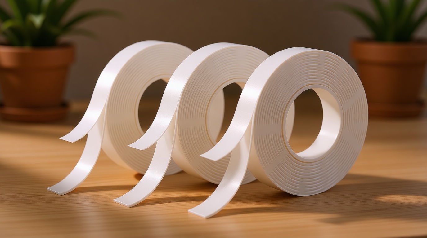 3 Rolls Double Sided Tape, Nano Tape, Transparent Adhesive Tape, Traceless Adhesive Tape, Removable, Washable, Reusable, Suitable for Carpets, Photo Walls, 9.85 Feet Per Roll