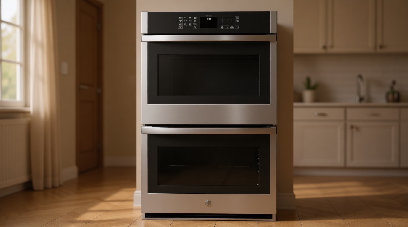 GE JTD3000SNSS 30" Smart Built‑In Self‑Clean Double Wall Oven – 10 cu ft Total Capacity, Wi‑Fi Connected, Sabbath Mode, Stainless Steel