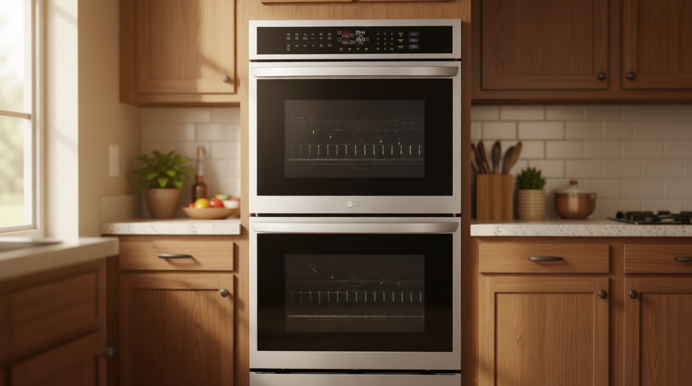 9.4 cu. ft. Smart Double Wall Oven with True Convection InstaView Air Fry Steam Sous Vide PrintProof in Stainless Steel