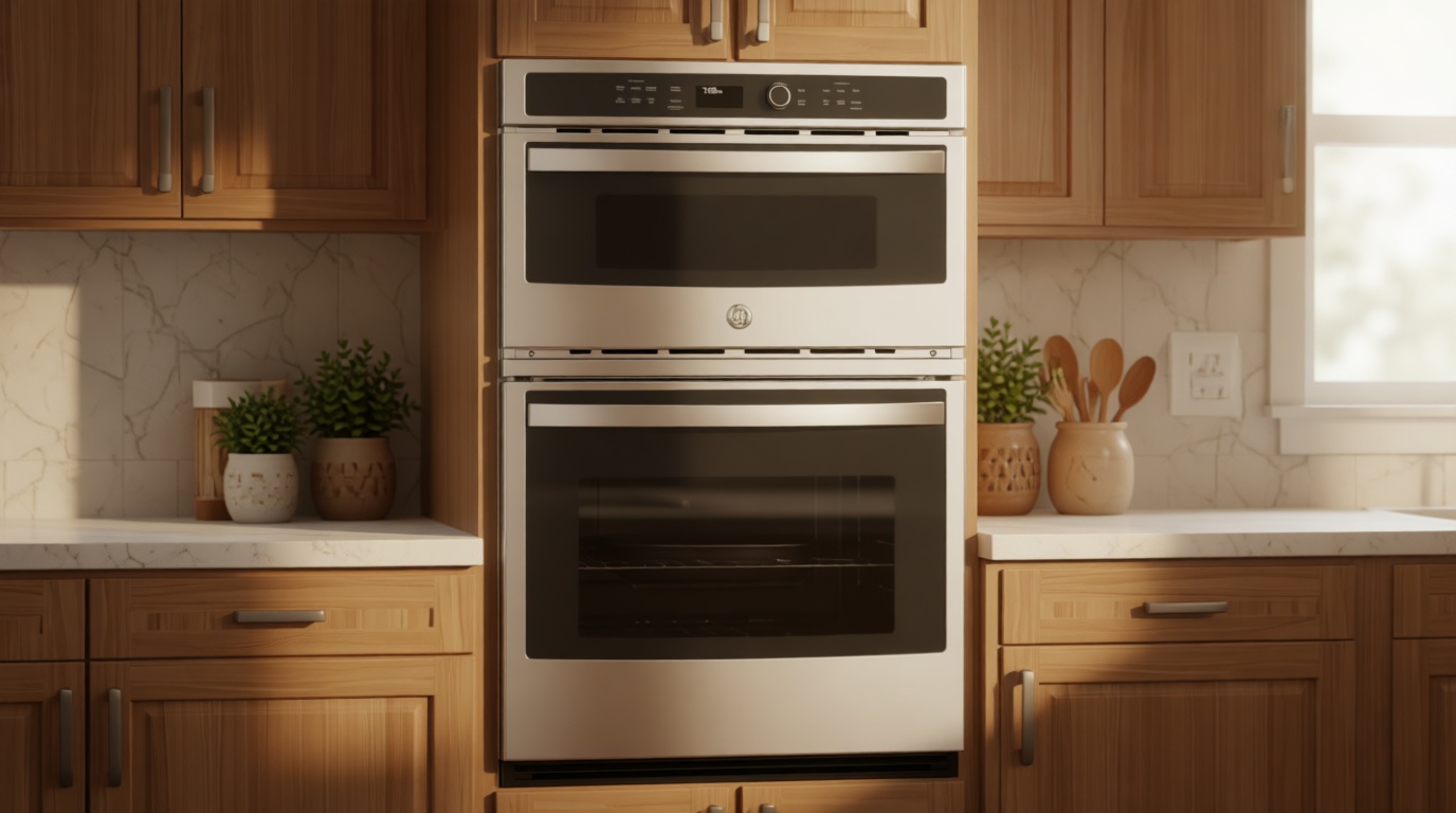 GE PK7800SKSS Electric Combination Wall Oven, Solid Black