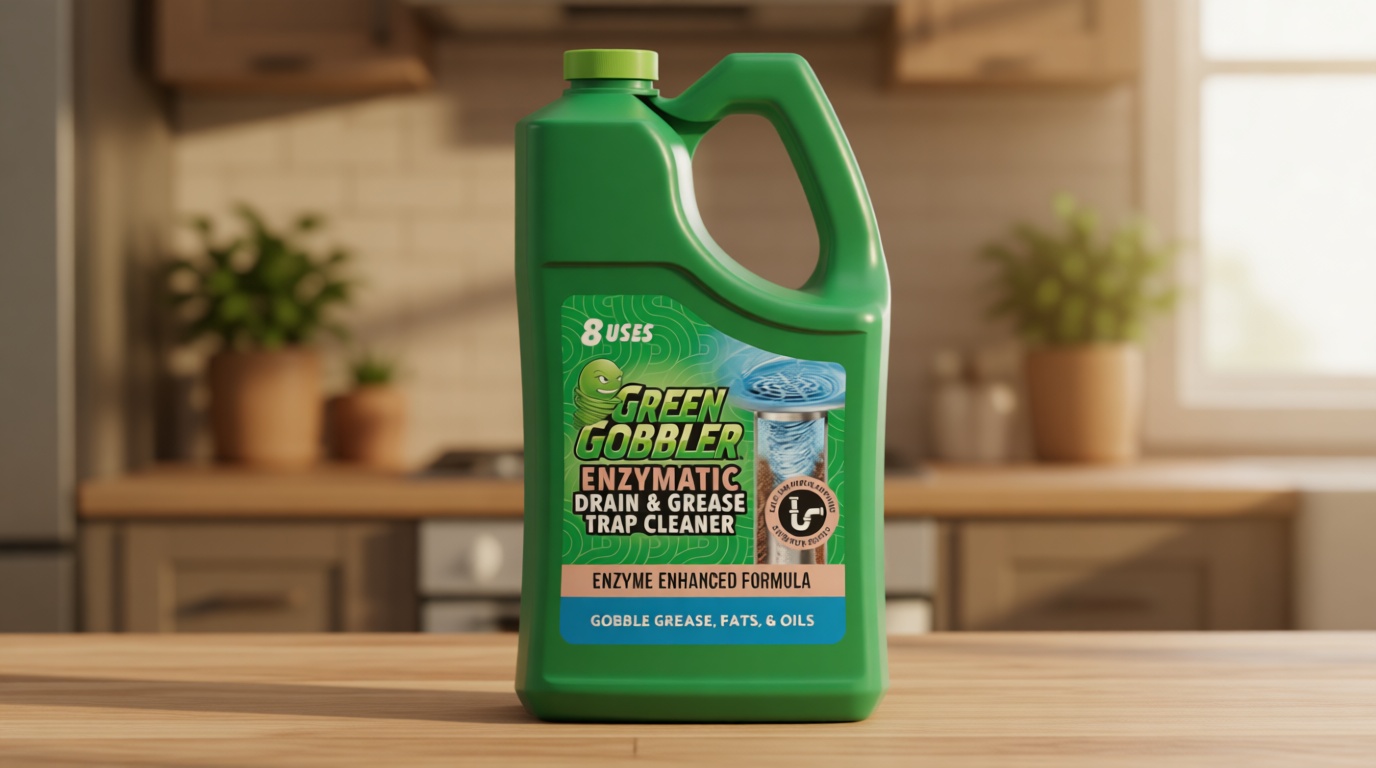 Green Gobbler Enzyme Drain Cleaner | Controls Foul Odors & Breaks Down Grease, Paper, Fat & Oil in Sewer Lines, Septic Tanks & Grease Traps | 1 Gallon