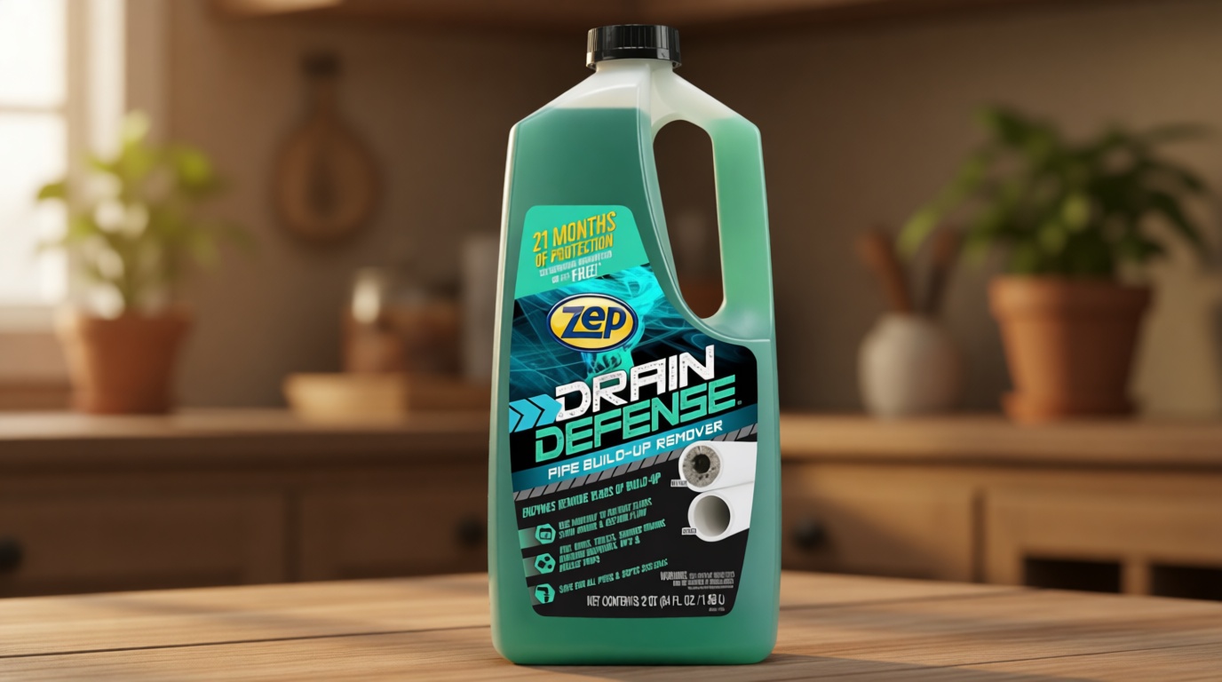 Zep Drain Defense Pipe Build-Up Remover - 64 Ounces - ZLDC648 - Professional Strength Liquid Pipe Build Up Remover,GREEN