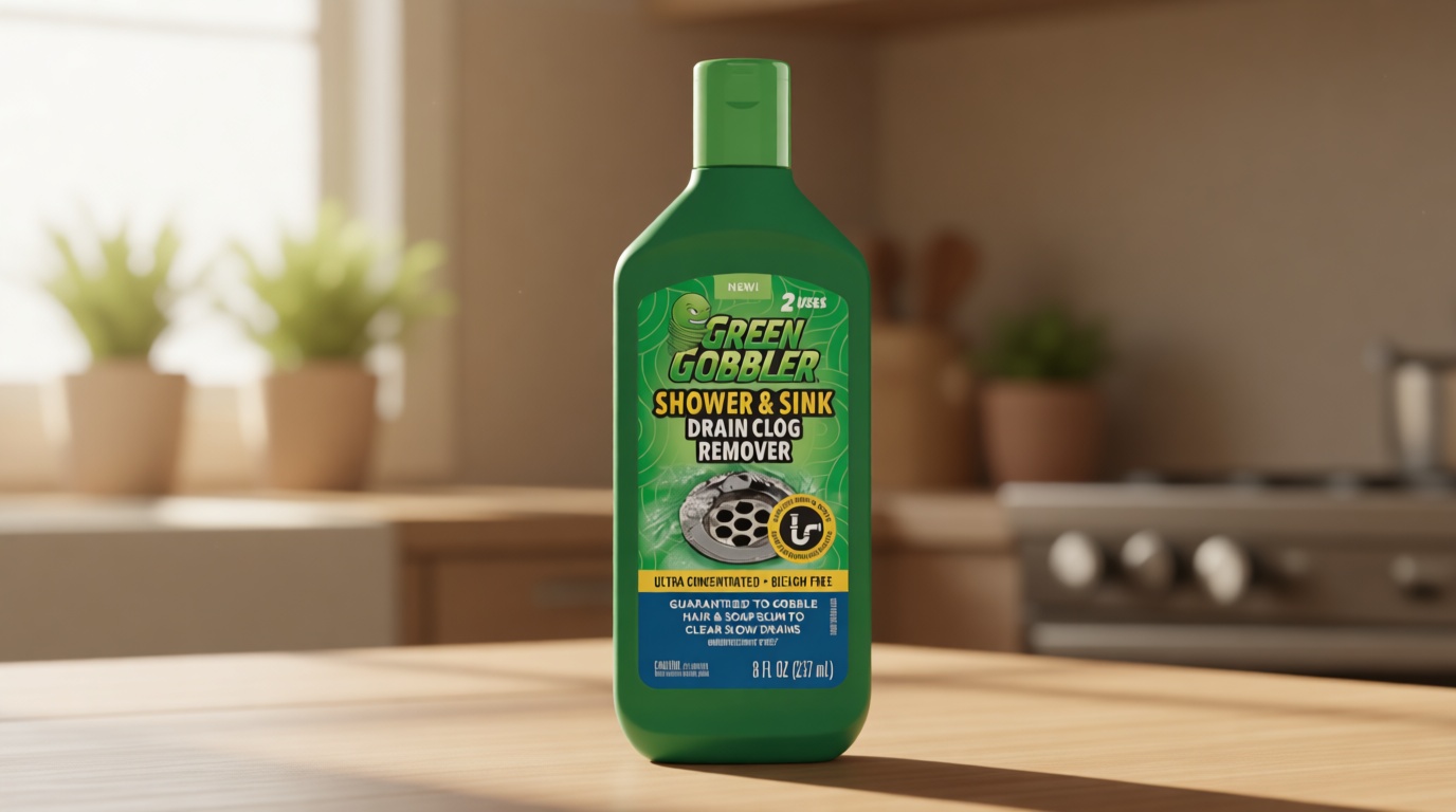Green Gobbler Ultra Concentrated Drain Clog Remover & Cleaner | Powerful Hair, Grease & Soap Dissolver for Bathroom, Kitchen, Shower, Sink & Toilet | Safe for Pipes & Septic Systems