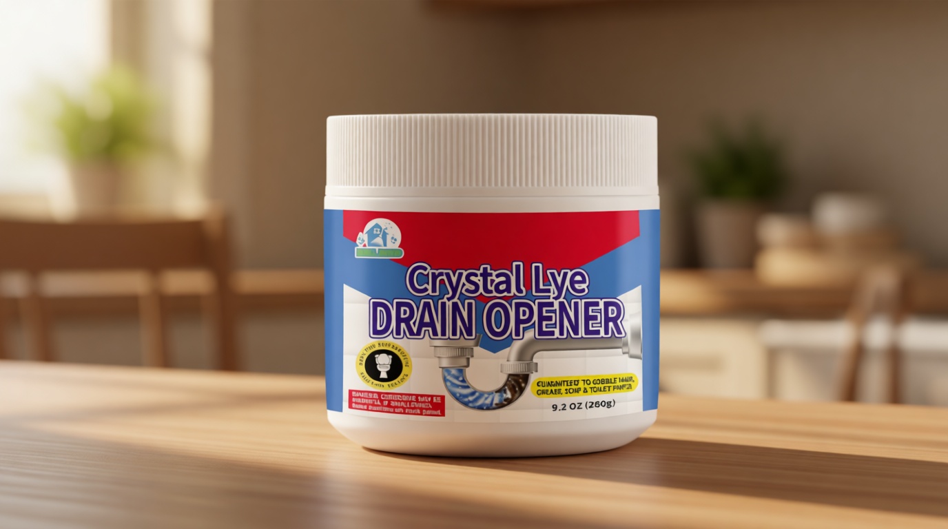 BELL BIRDCrystal Lye Drain Opener,Lye Sodium Hydroxide,Unclogs Bathroom and Kitchen Sinks,Drains,Shower Pipes (1PSC)