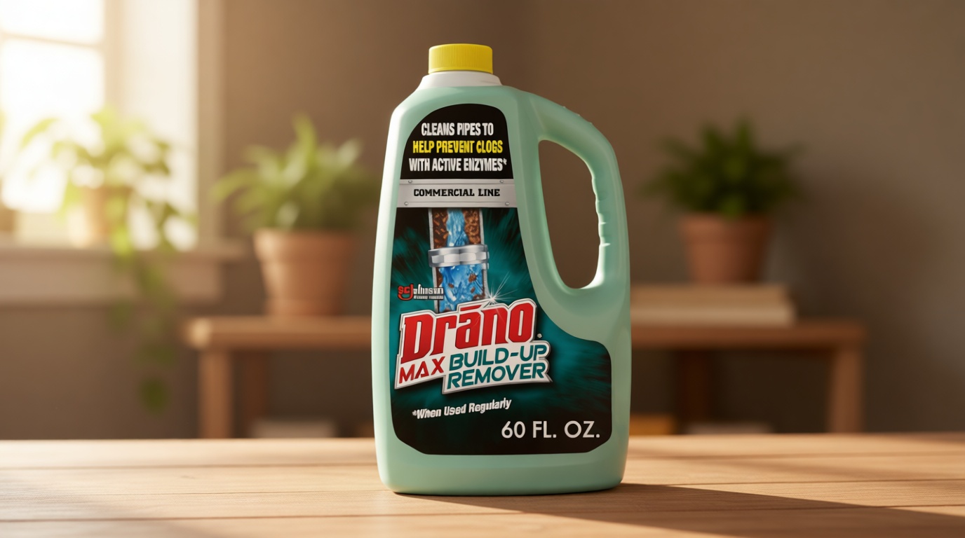 Drano Max Build Up Remover Drain Cleaner, Enzymes & Probiotics Prevents Clogs & Remove Odor-Causing Buildup, Safe for Septic, Toilets & Pipes in Bathroom Drains & Kitchen Sinks, Commercial Line, 60 oz