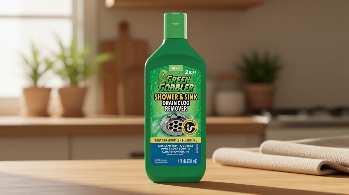 Green Gobbler Ultra Concentrated Drain Clog Remover & Cleaner | Powerful Hair, Grease & Soap Dissolver for Bathroom, Kitchen, Shower, Sink & Toilet | Safe for Pipes & Septic Systems