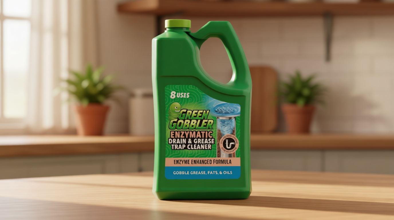 Green Gobbler Enzyme Drain Cleaner | Controls Foul Odors & Breaks Down Grease, Paper, Fat & Oil in Sewer Lines, Septic Tanks & Grease Traps | 1 Gallon