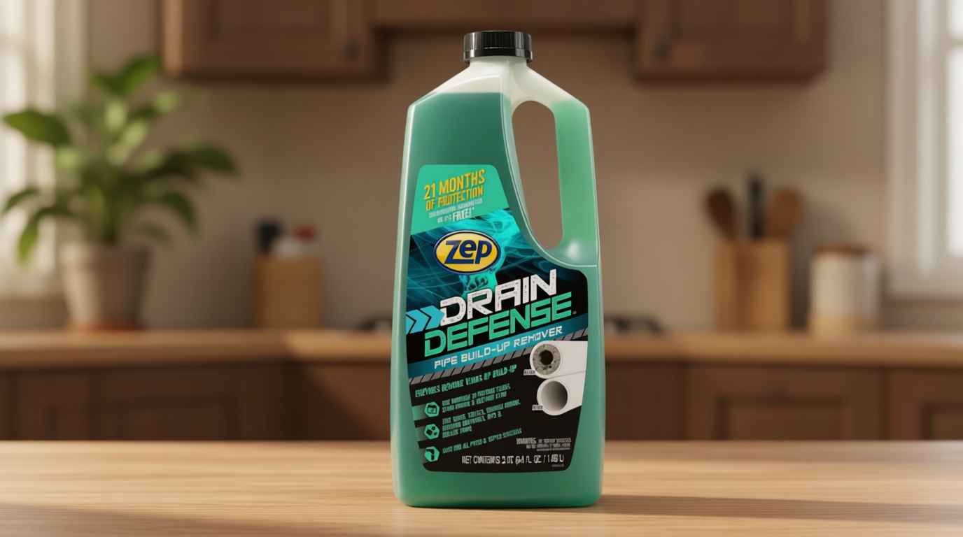 Zep Drain Defense Pipe Build-Up Remover - 64 Ounces - ZLDC648 - Professional Strength Liquid Pipe Build Up Remover,GREEN