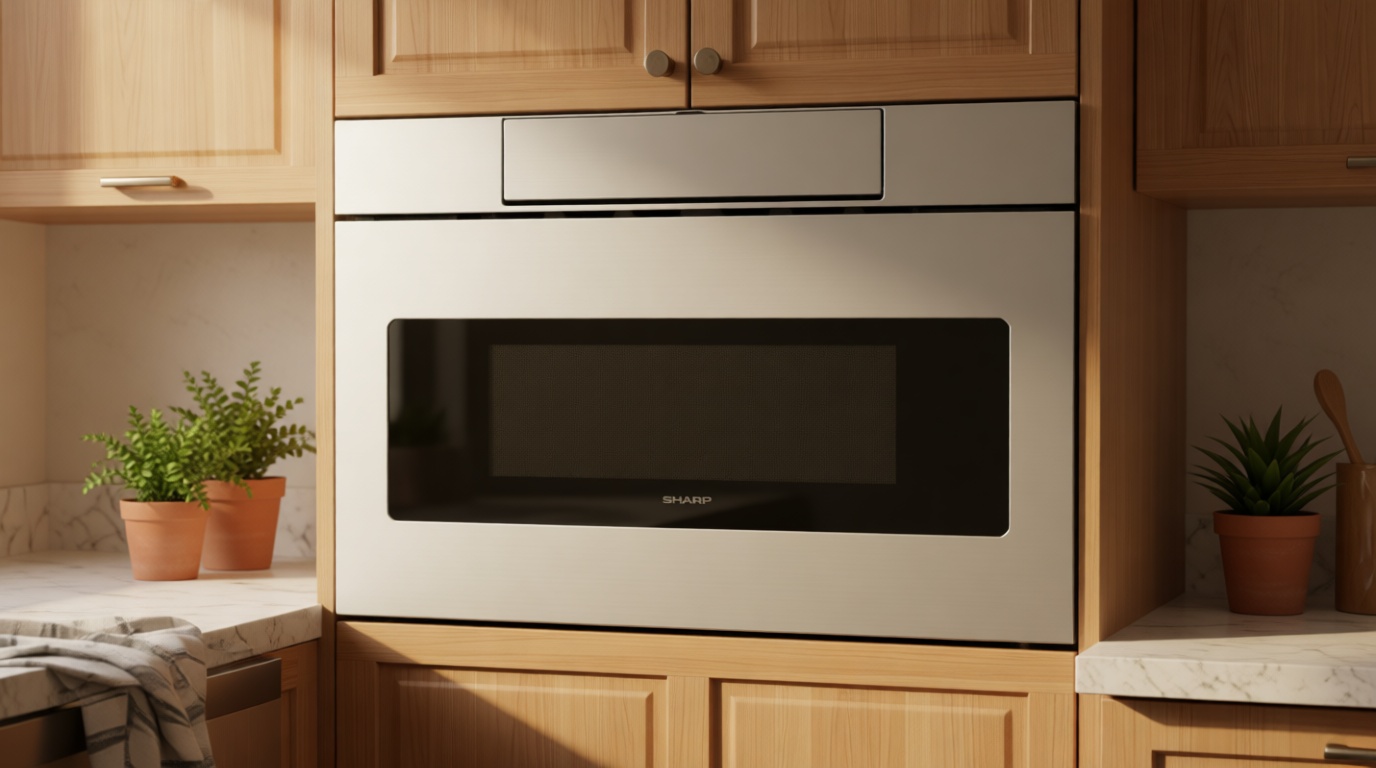 SHARP SMD2470ASY Microwave Drawer Oven, 24-inch, 1.2 Cubic Feet, 950 Watt, Concealed Control Panel with Digital LCD Display, Stainless Steel