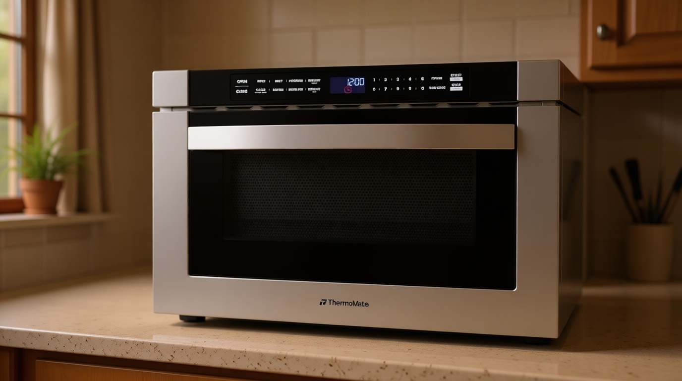 24 Inch Built-in Microwave Drawer, ThermoMate 1.2 Cu. Ft. Microwave Drawer with Automatic Presets, 1000 Watts with 11 Power Levels, Touch Controls, Sensor Cooking, Defrosting Rack, Stainless Steel