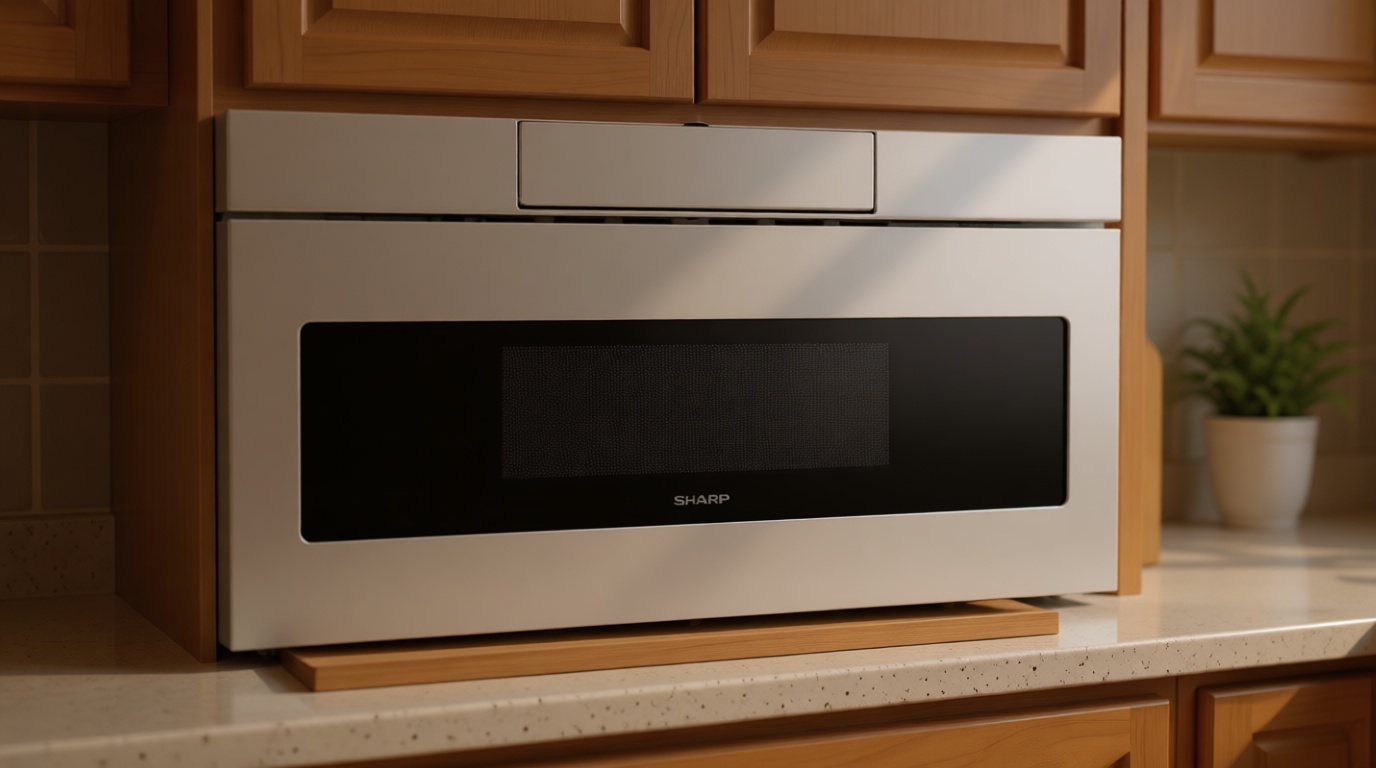 SHARP SMD3070ASY Microwave Drawer Oven, 30-inch, 1.2 Cubic Feet, 950 Watt, Concealed Angled Touch Control Panel with Digital LCD Display, Stainless Steel