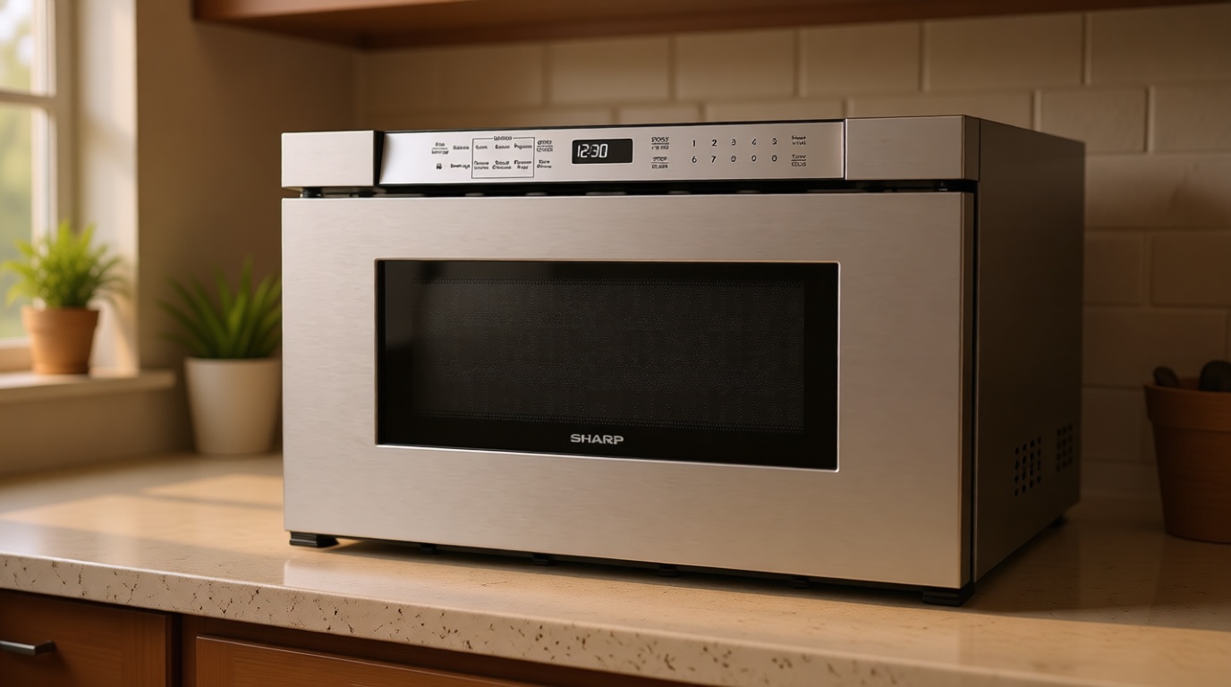 Sharp SMD2430MS 24-Inch Built-In Microwave Drawer Oven, Stainless Steel, 1.2 Cu. Ft, Sensor Cook Technology, Automatic Drawer System, ADA Compliant, Flush Mount Ready