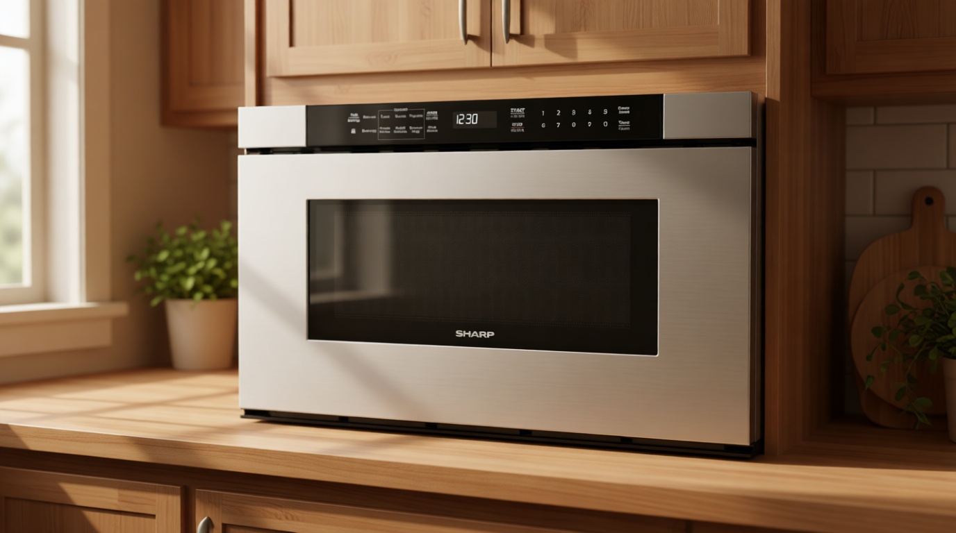 Sharp SMD2420MS 24-Inch Built-In Microwave Drawer Oven, 1.2 Cu. Ft, Stainless Steel, Touch Control Panel, Sensor Cook Technology, Under-Counter Installation