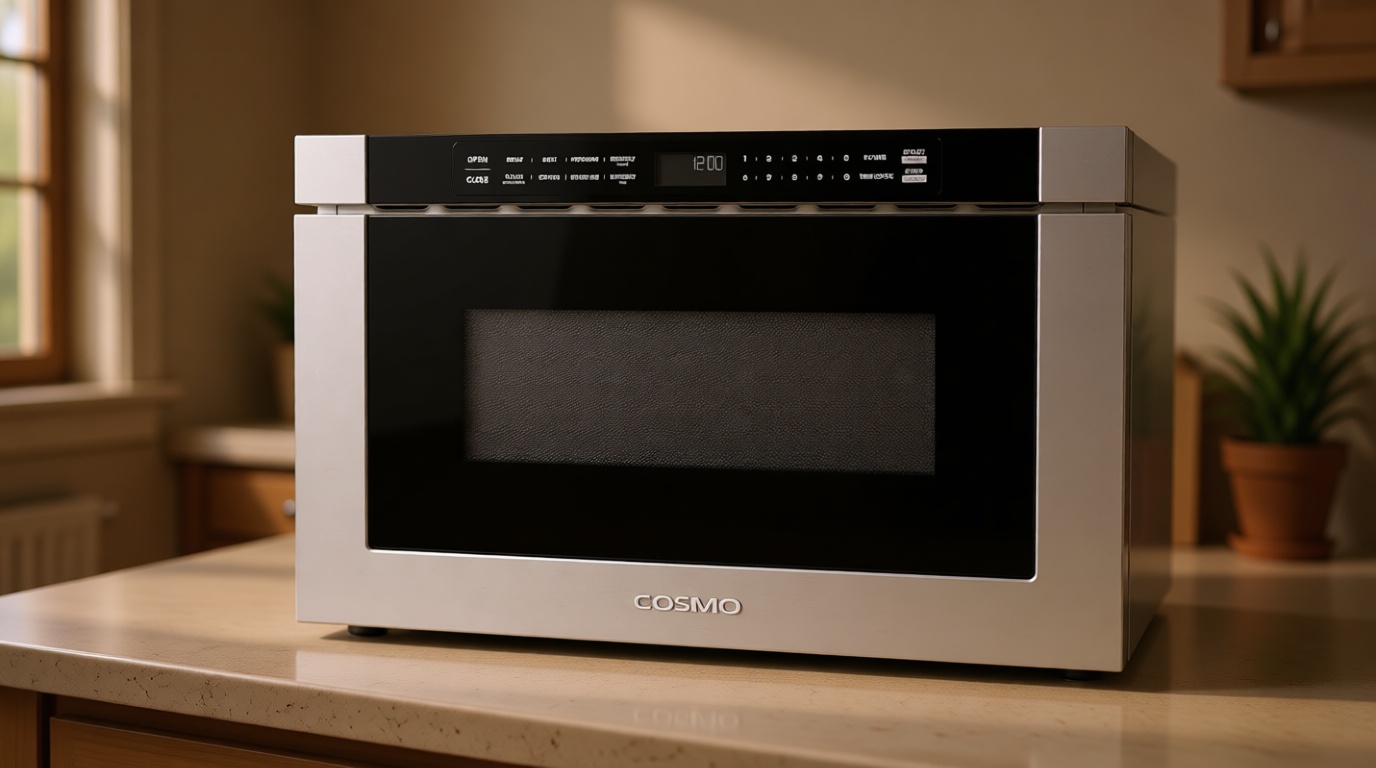 COSMO COS-12MWDSS-NH 24 in. Haven Collection 1.2 cu. ft. Built-in Microwave Drawer, Touch Controls, Defrosting Rack in Stainless Steel