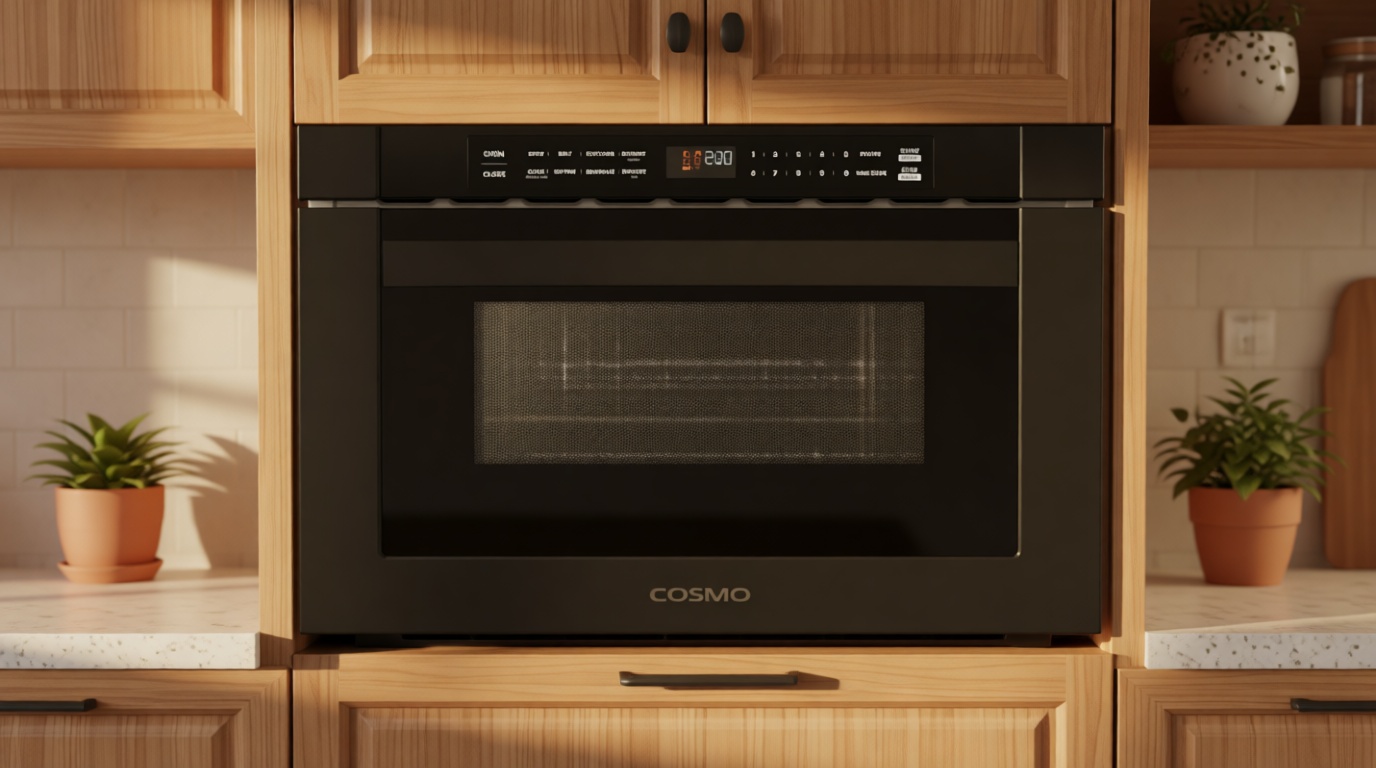 Cosmo COS-12MWDBK 24 in. Haven Collection 1.2 cu. ft. Built-in Microwave Drawer, 1000W, Touch Controls, Defrosting Rack in Matte Black