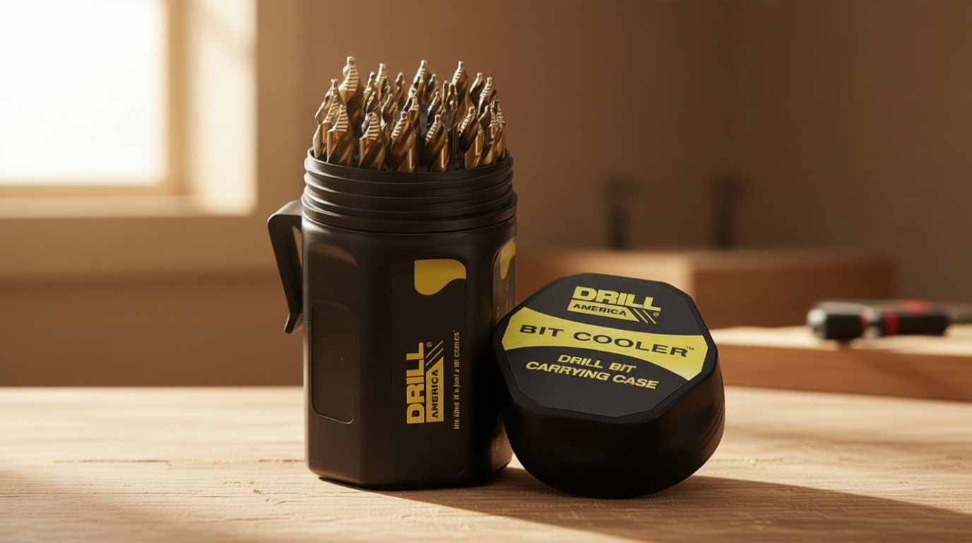 Drill America 29 Piece Cobalt Stepped Point Drill Bit Set in Round Case w/Gold Oxide Finish for Drilling Acrylic, Steel, Hard Metals, Sizes 1/16" to 1/2" x 64ths, GSC Series ZMGSC29J-PC