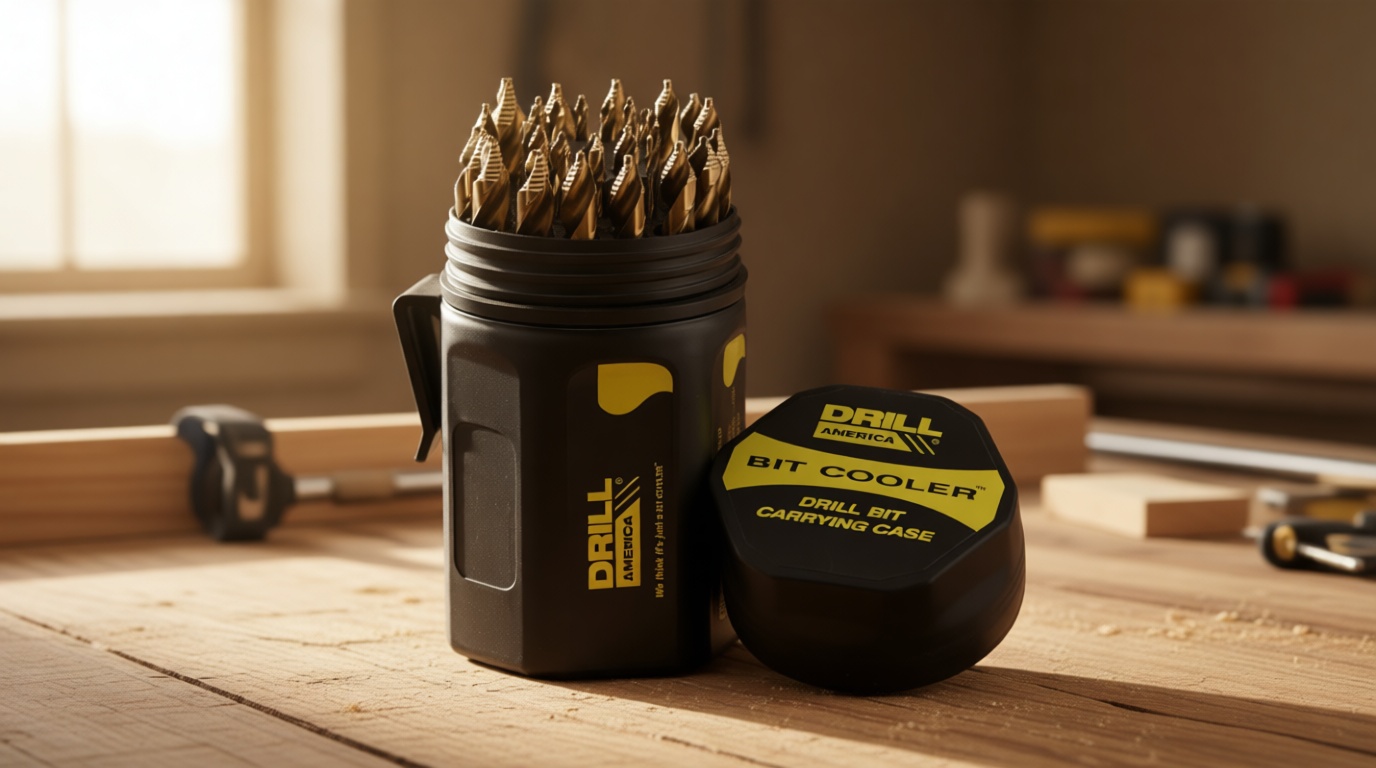 Drill America 29 Piece Cobalt Stepped Point Drill Bit Set in Round Case w/Gold Oxide Finish for Drilling Acrylic, Steel, Hard Metals, Sizes 1/16" to 1/2" x 64ths, GSC Series ZMGSC29J-PC