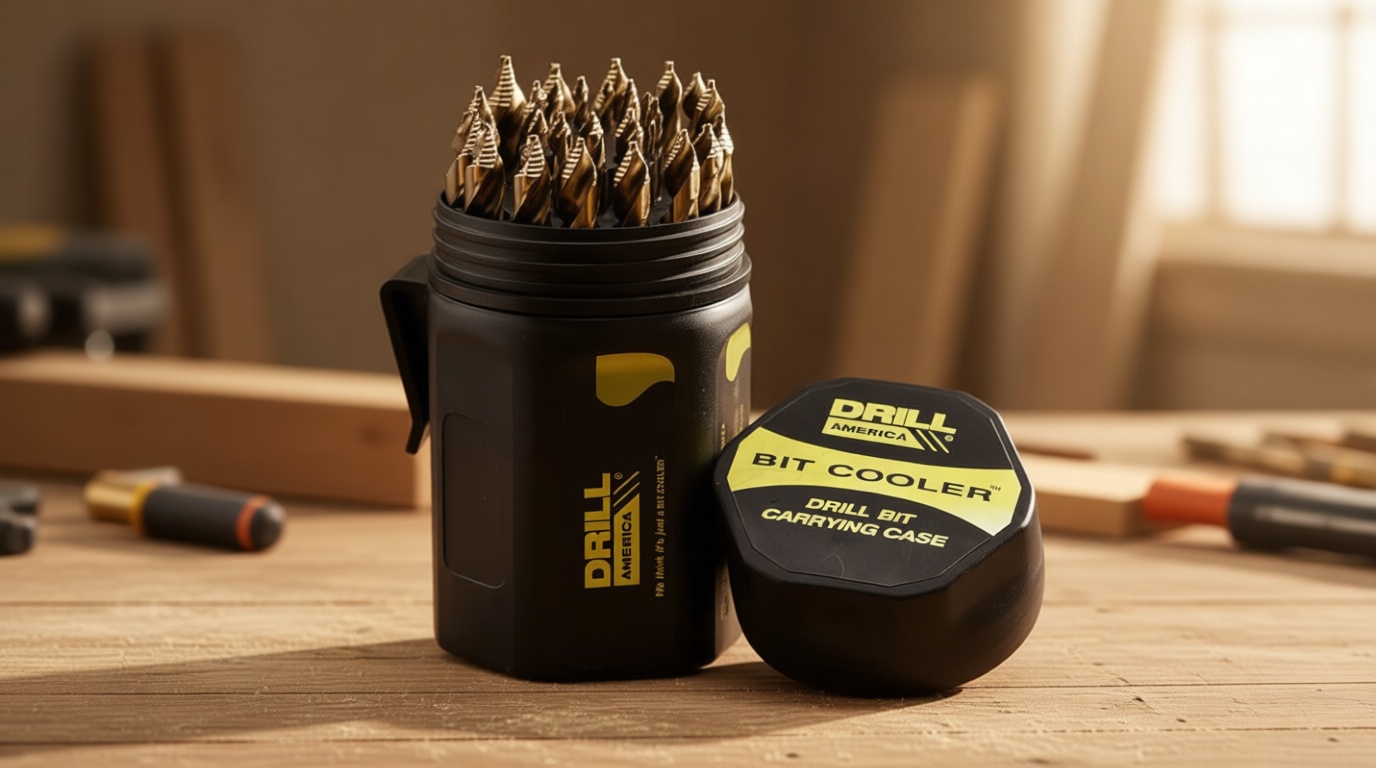 Drill America 29 Piece Cobalt Stepped Point Drill Bit Set in Round Case w/Gold Oxide Finish for Drilling Acrylic, Steel, Hard Metals, Sizes 1/16" to 1/2" x 64ths, GSC Series ZMGSC29J-PC