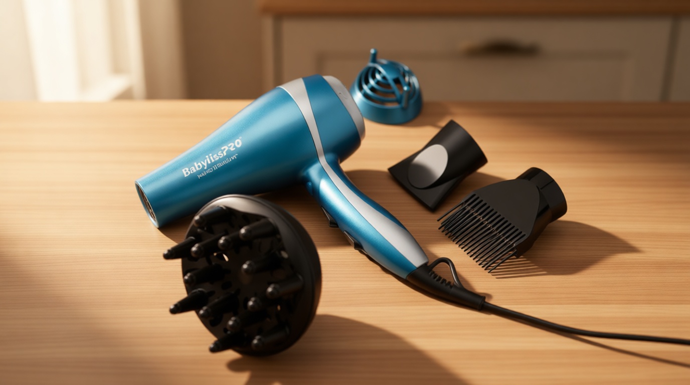 BaBylissPRO Nano Titanium 2000-Watt Blow Dryer with Concentrator Nozzle, Professional Grade Ionic Corded Styling Tool for Hair