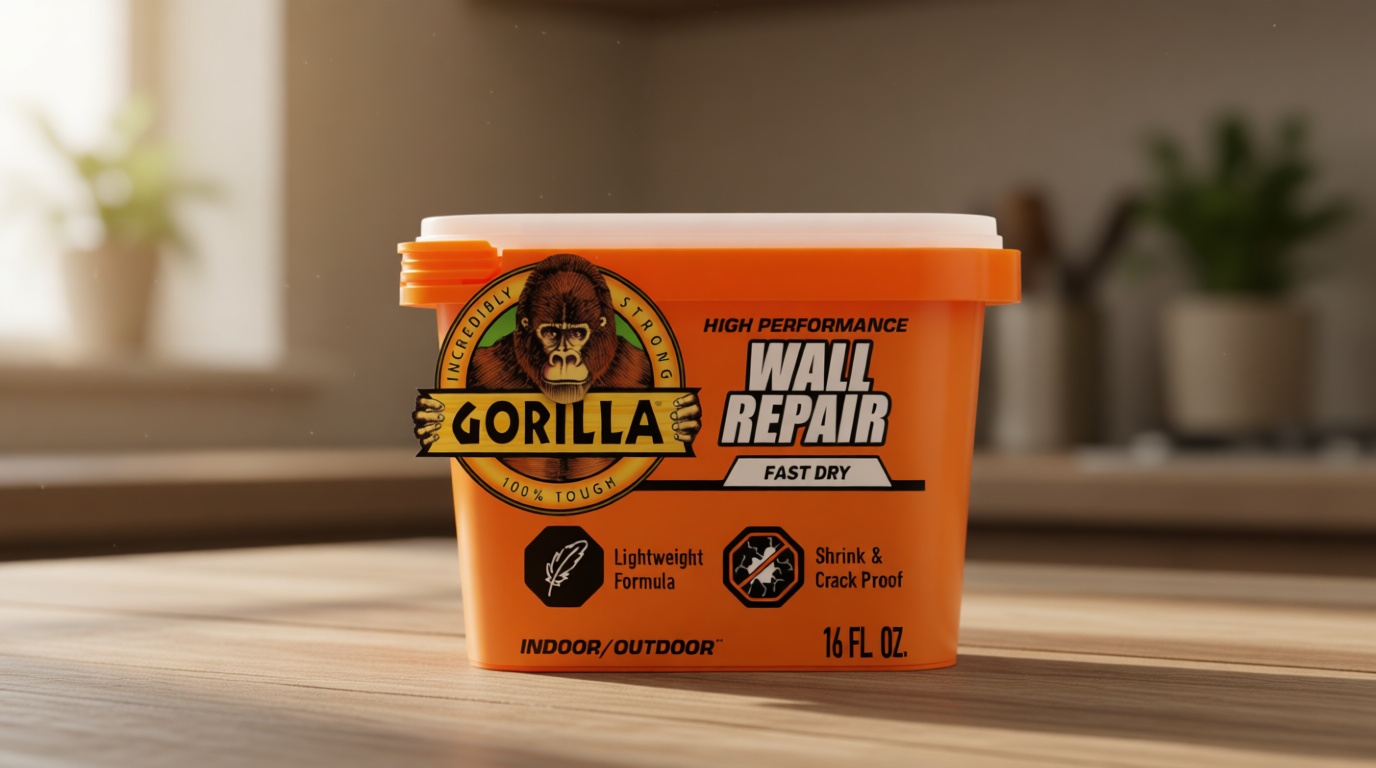 Gorilla Heavy Duty Wall Repair Spackling + Primer, 16 Ounce Tub,White