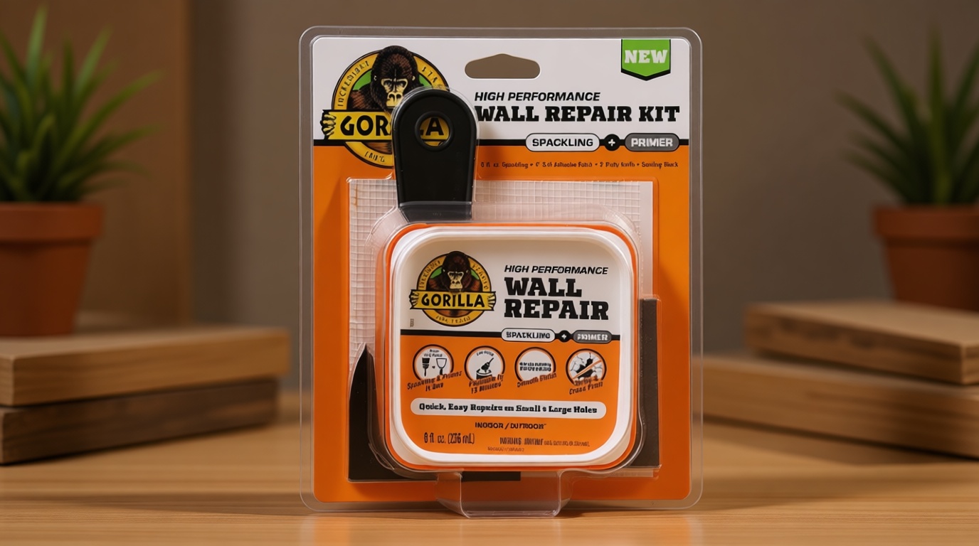 Gorilla Wall Repair Kit Featuring Gorilla Heavy Duty Wall Repair Spackling + Primer White